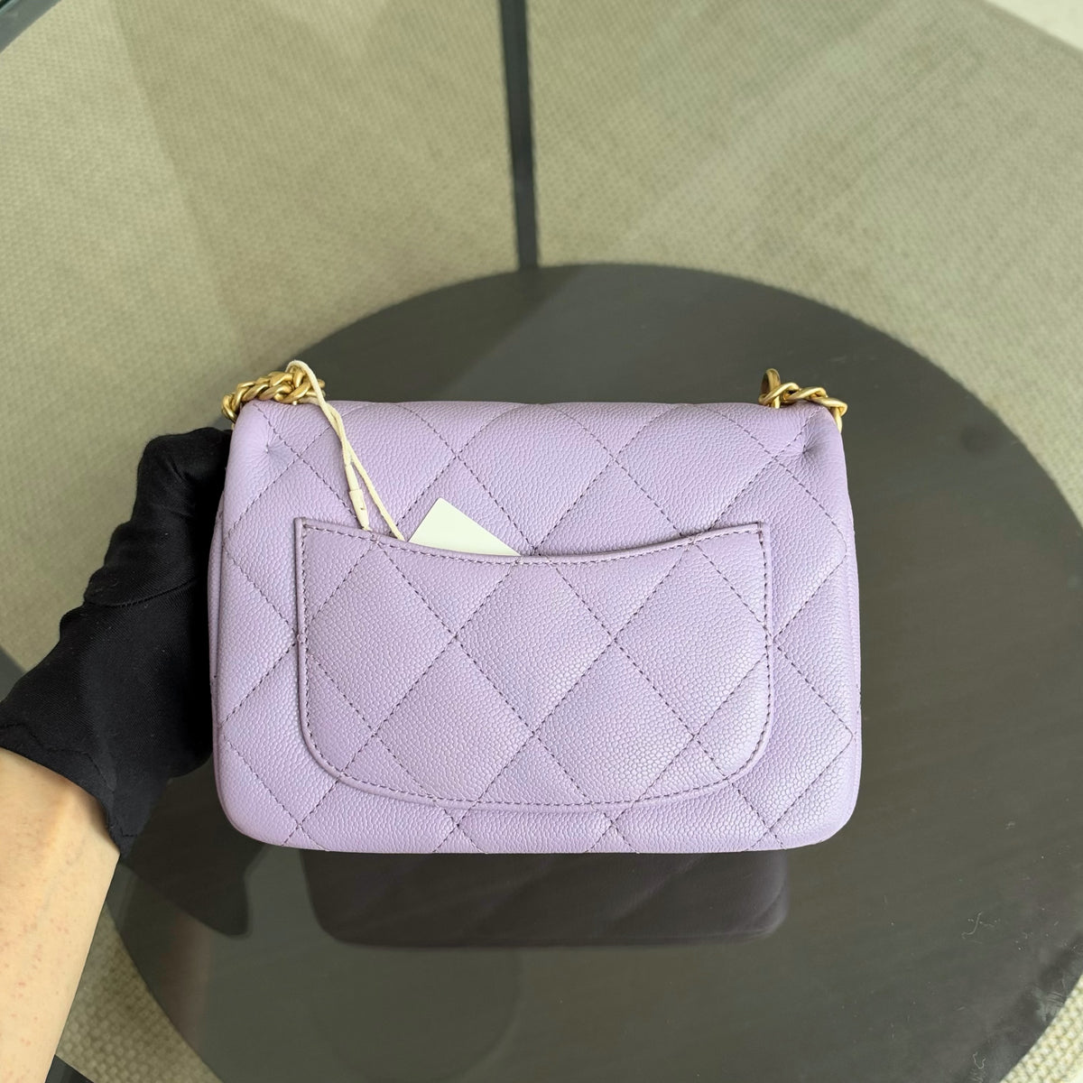 Chanel Flap Mini 21CM Sweetheart 23P - Caviar Quilted Lavender Gold Hardware Microchip