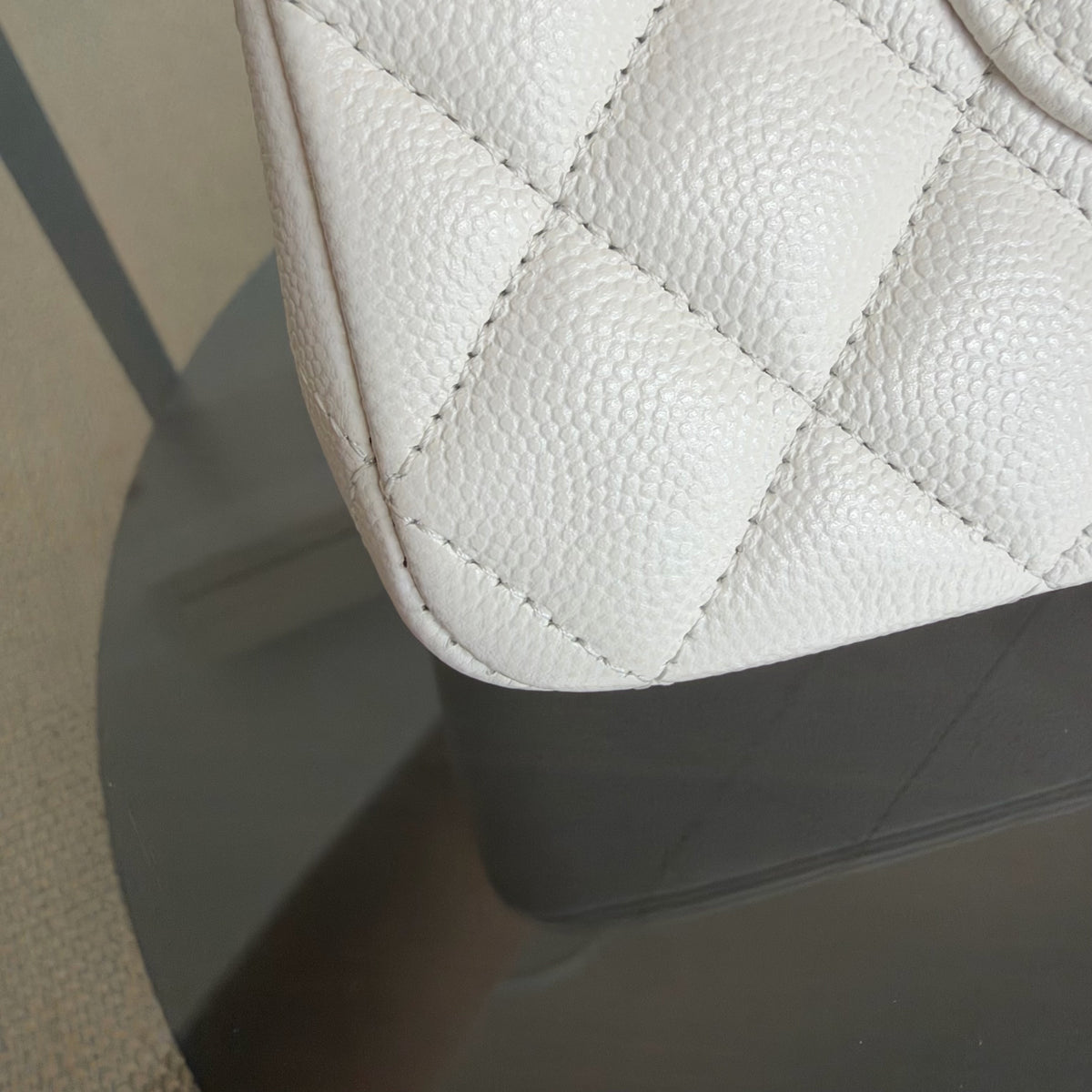 Chanel Classic Flap Medium - Caviar Quilted White Gold Hardware Series 29