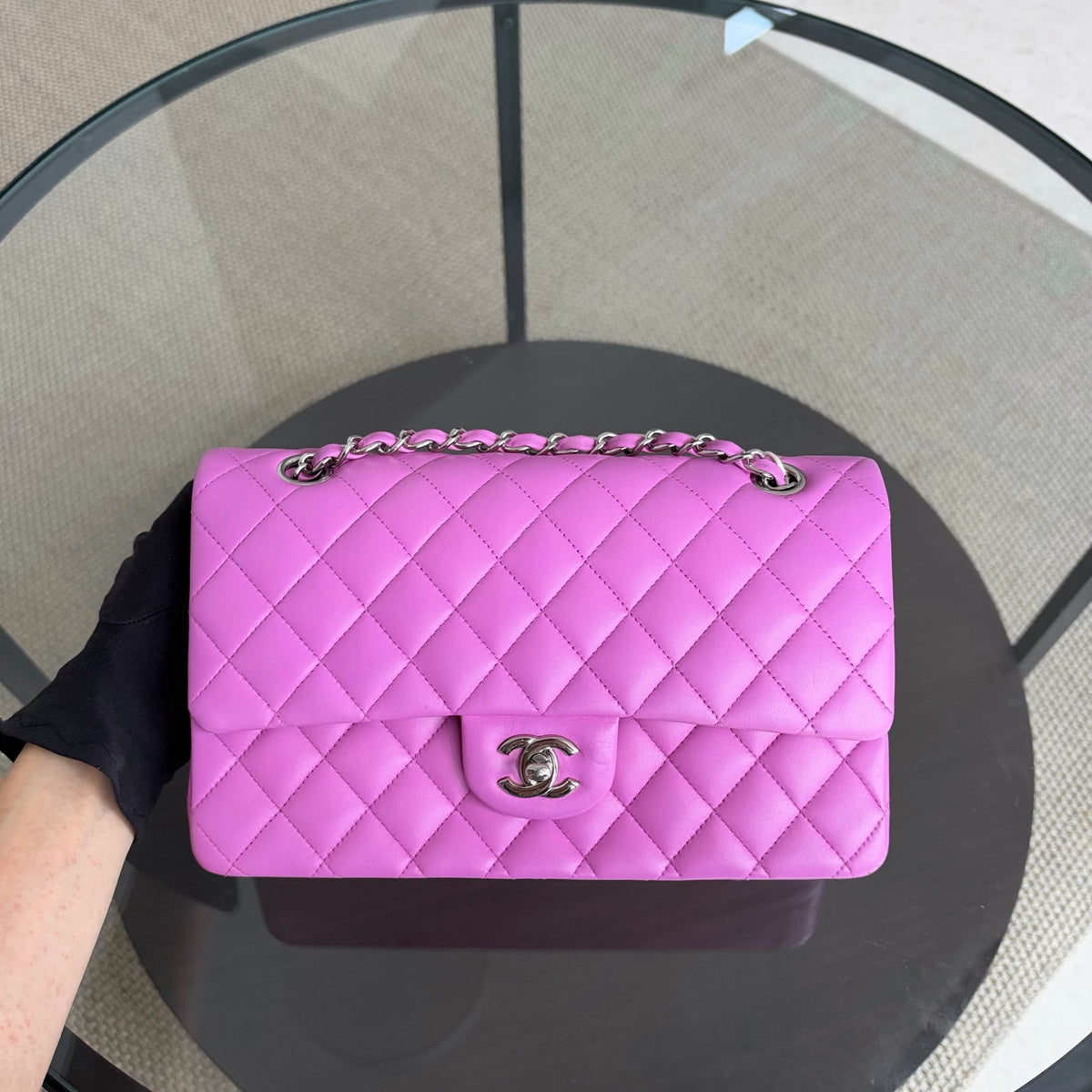 Chanel Classic Flap Medium - 25CM Quilted Lambskin Silver Hardware Series 14