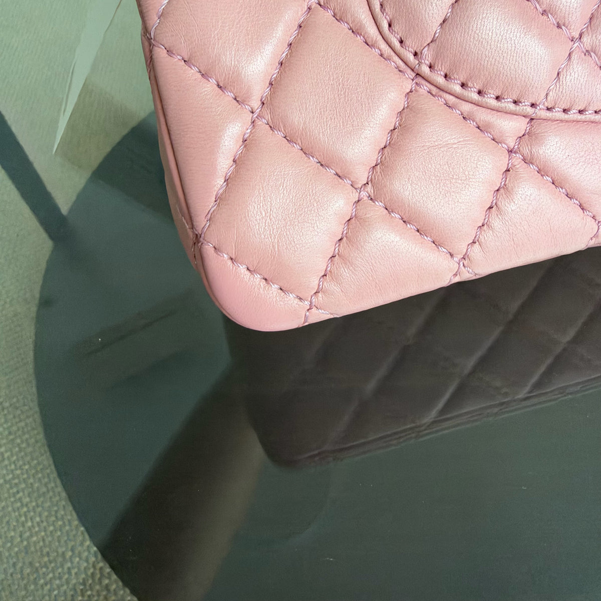 Chanel Classic Flap Medium - 25CM Quilted Lambskin Light Pink Silver Hardware Series 12