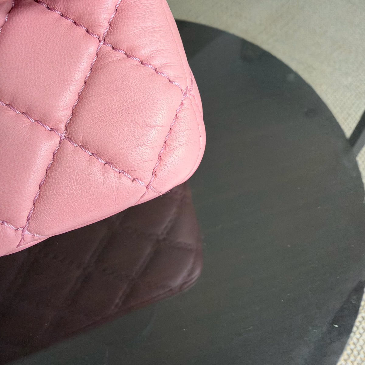 Chanel Classic Flap Medium - 25CM Quilted Lambskin Light Pink Silver Hardware Series 12