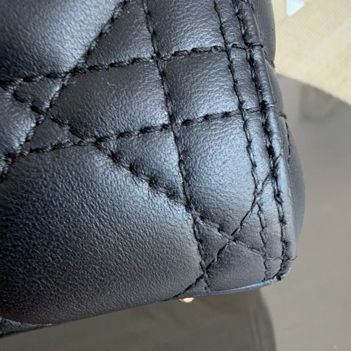 Dior Lady Medium - Flap Open Cannage Lambskin Black Gold Hardware