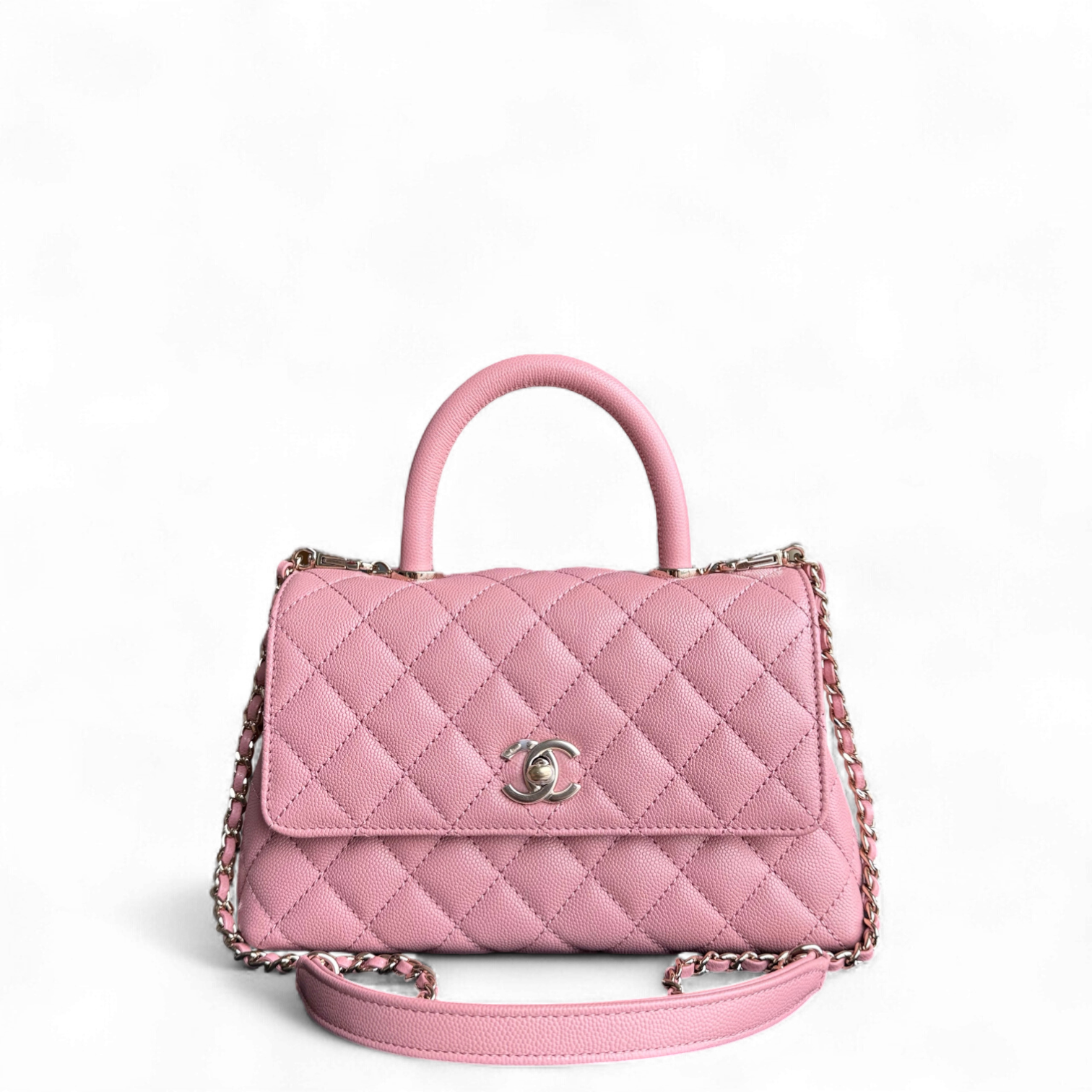 Chanel Coco Handle Small Microchip - Caviar Quilted Light Pink Gold Hardware