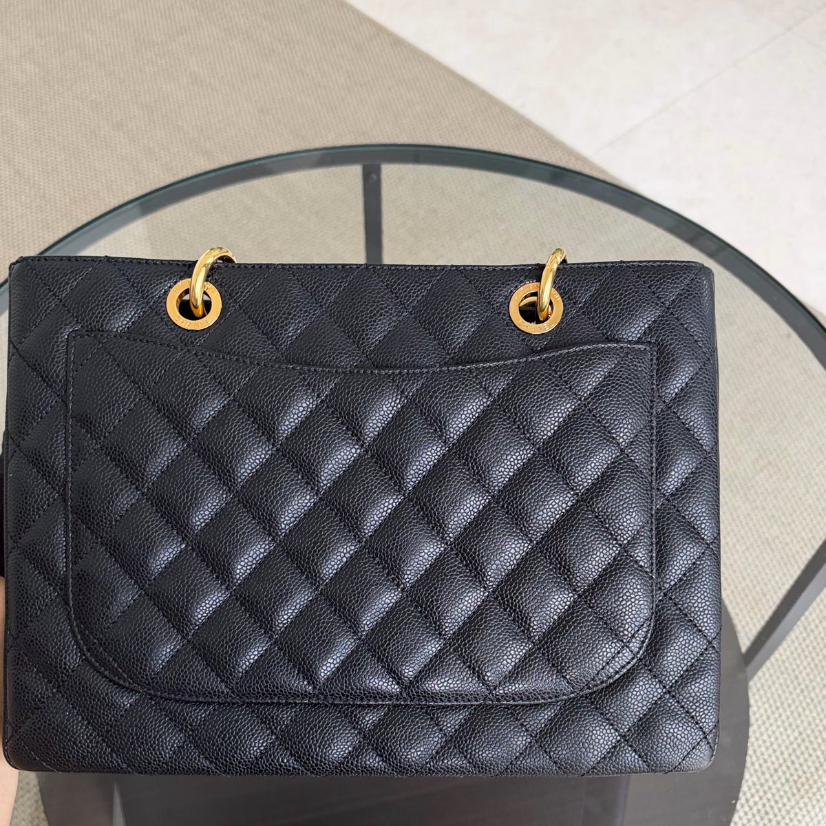 Chanel GST Grand Shopping Tote - Caviar Quilted Black Gold Hardware