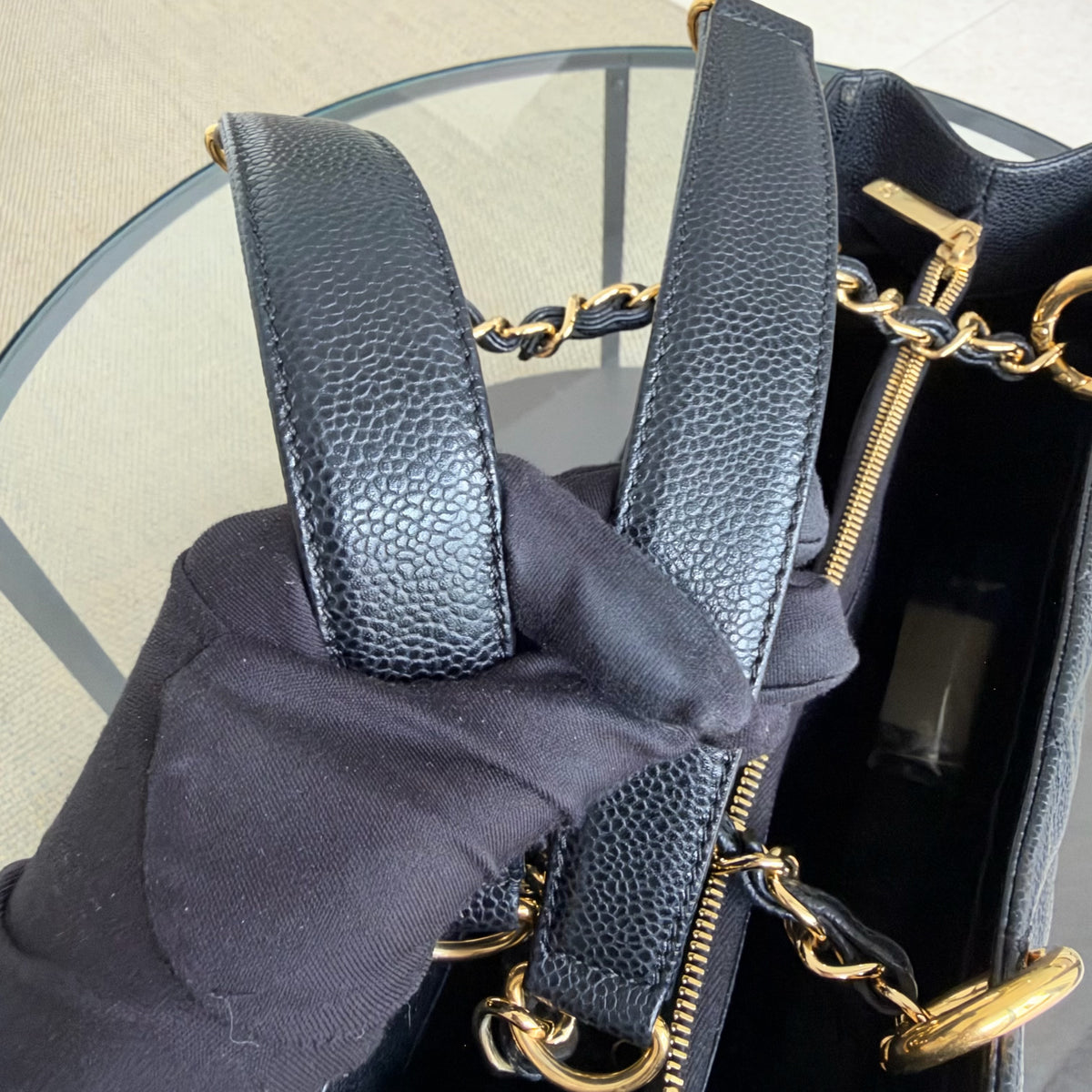 Chanel GST Grand Shopping Tote - Caviar Quilted Black Gold Hardware