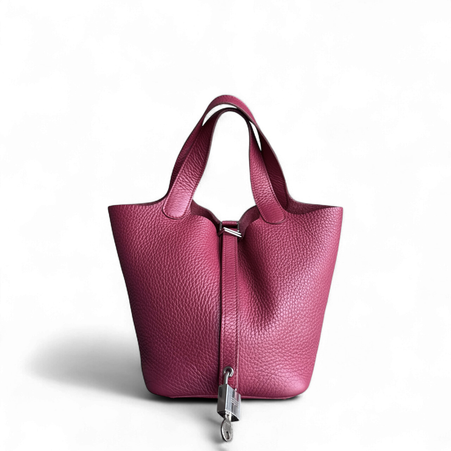Hermes Picotin 18 - TC Clemence Leather Burgundy Silver Hardware
