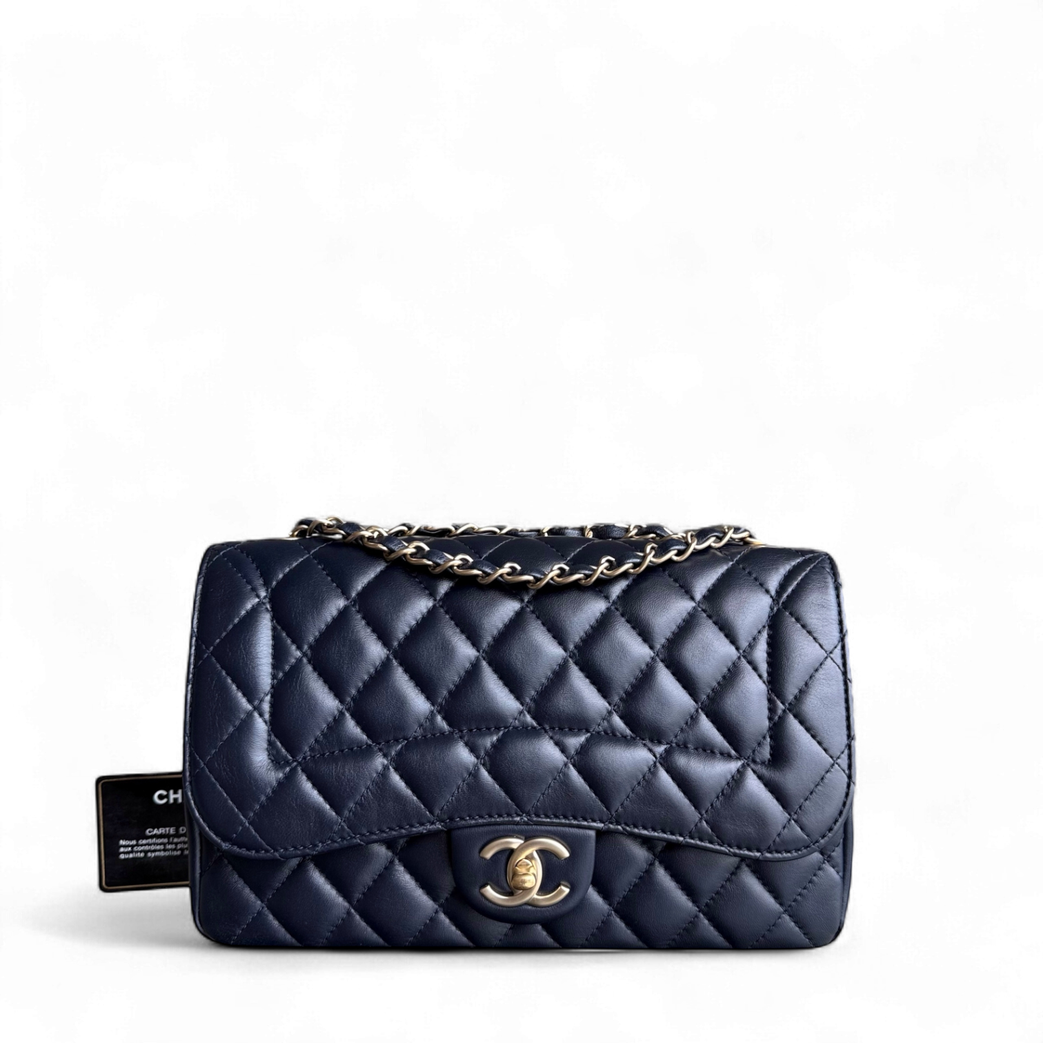 Chanel Chic Flap Seasonal Flap Medium - 25CM Quilted Lambskin Dark Blue Series 21