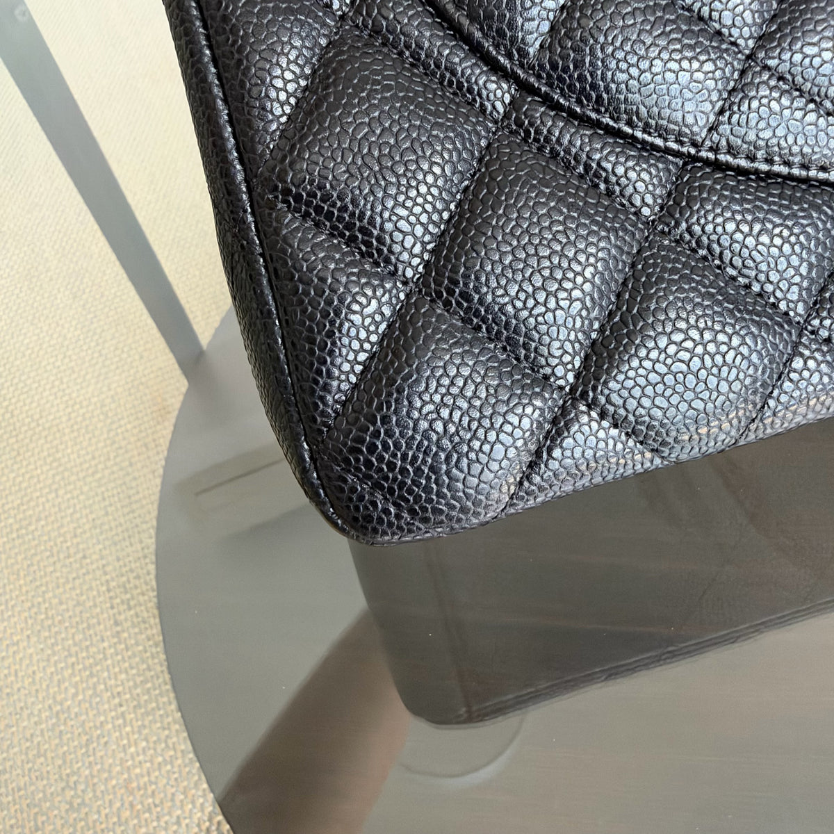 Chanel Classic Flap Maxi - Caviar 33CM Double Flap Black Silver Hardware Series 15