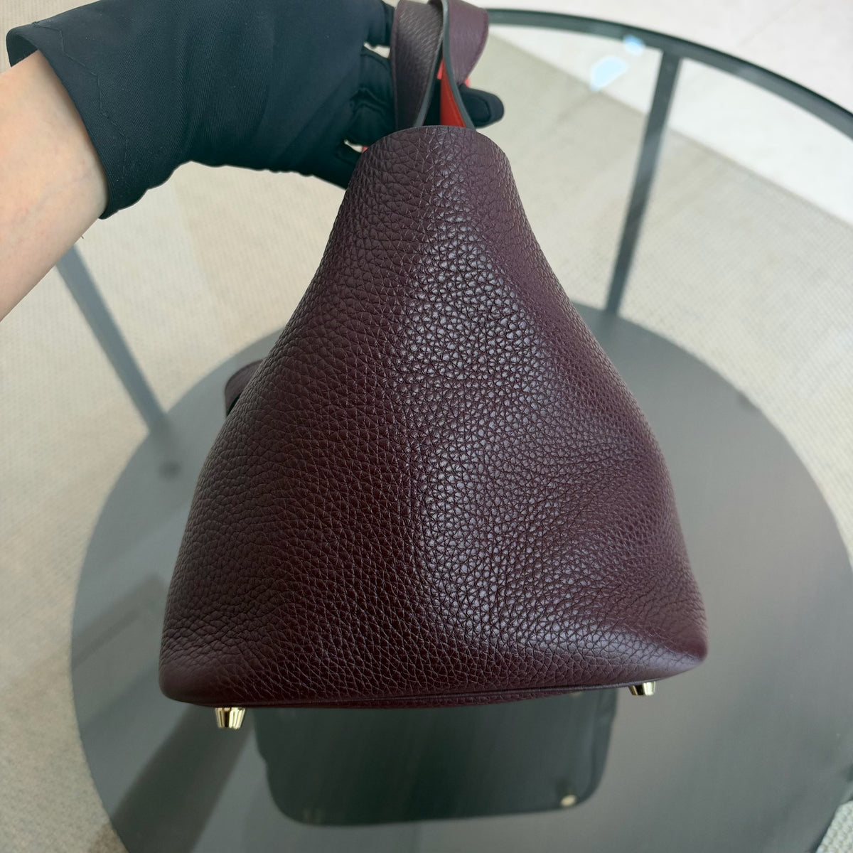 Hermes Picotin 18 - TC Clemence Leather Burgundy Gold Hardware Stamp X