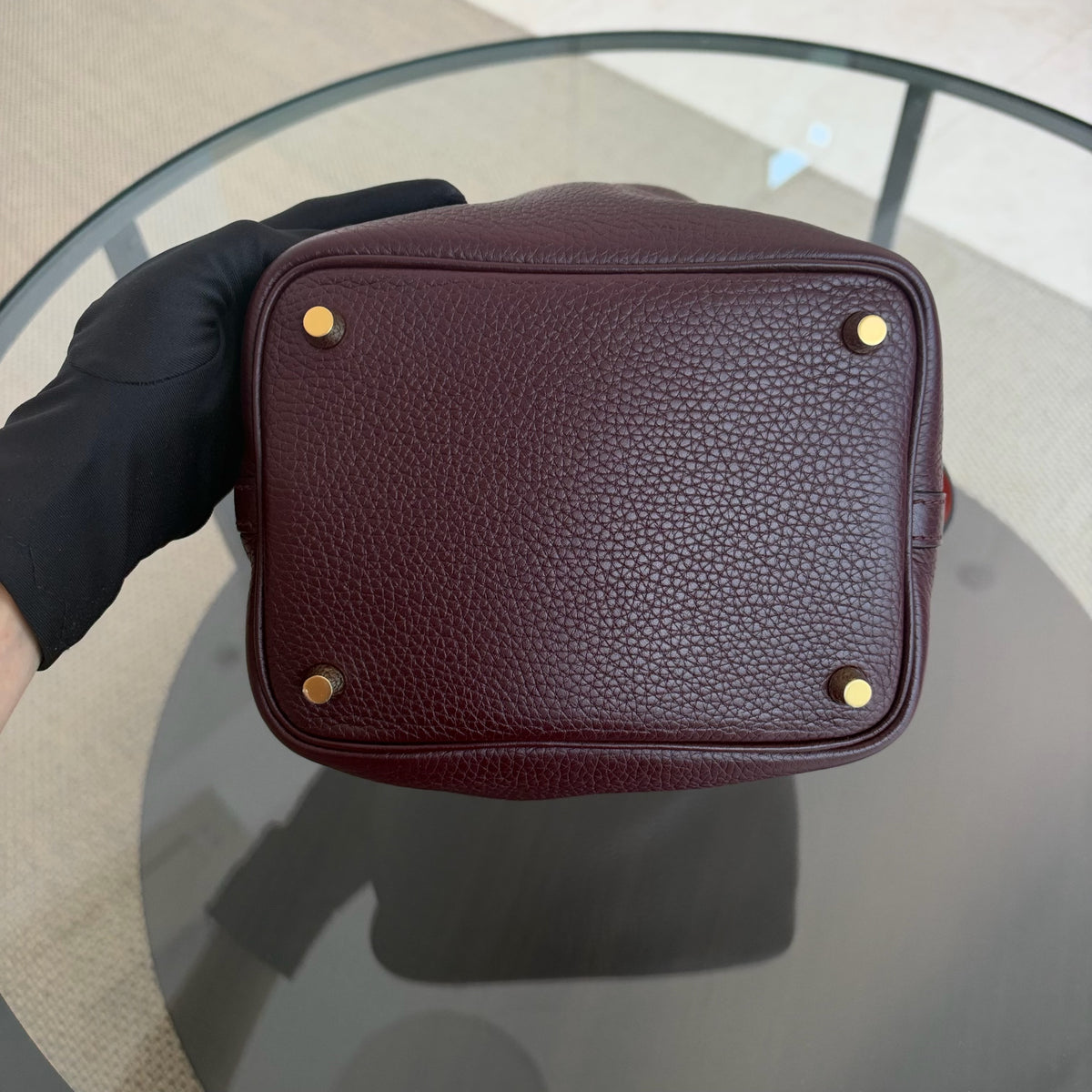 Hermes Picotin 18 - TC Clemence Leather Burgundy Gold Hardware Stamp X