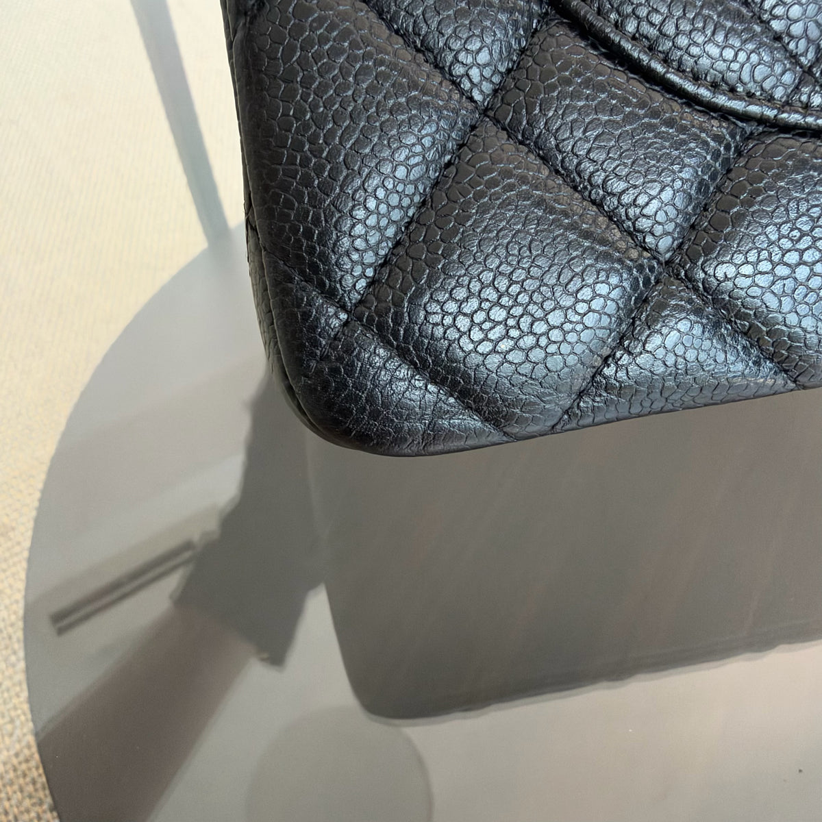 Chanel Classic Flap Jumbo - Caviar 30CM Single Flap Quilted Black Gold Hardware Series 13