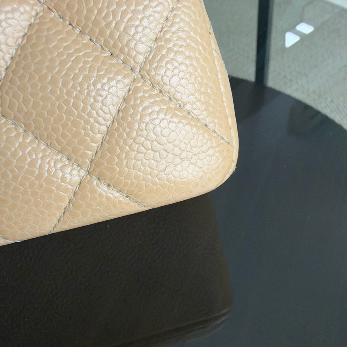 Chanel Classic Flap Small - Caviar 23CM Quilted Dark Beige Gold Hardware Microchip