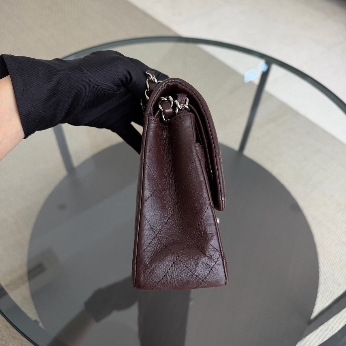Chanel Classic Flap Medium - 25CM Quilted Caviar Dark Brown Silver Hardware Series 14