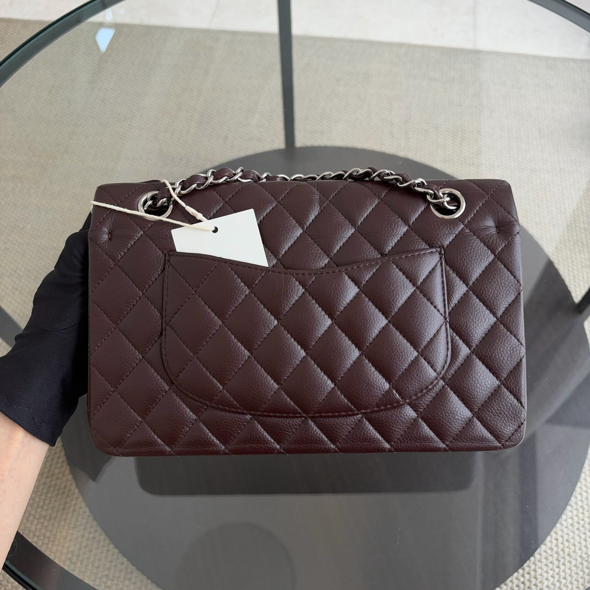 Chanel Classic Flap Medium - 25CM Quilted Caviar Dark Brown Silver Hardware Series 14