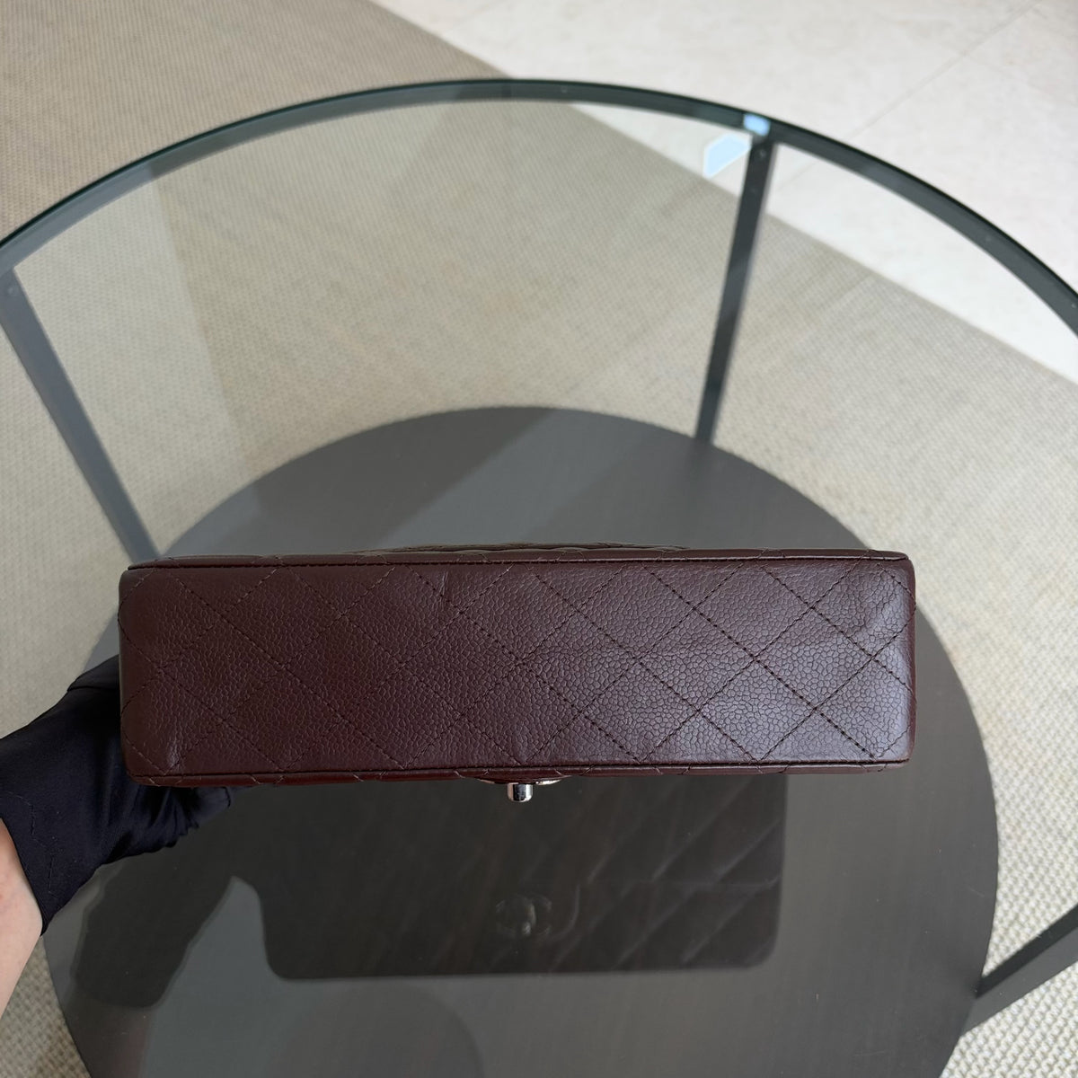 Chanel Classic Flap Medium - 25CM Quilted Caviar Dark Brown Silver Hardware Series 14