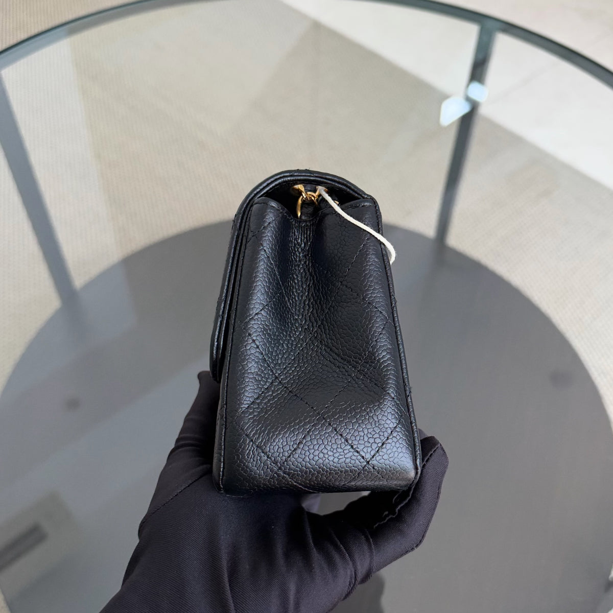 Chanel Classic Flap Mini Square - Caviar Quilted Black 24K Gold Hardware Series 11