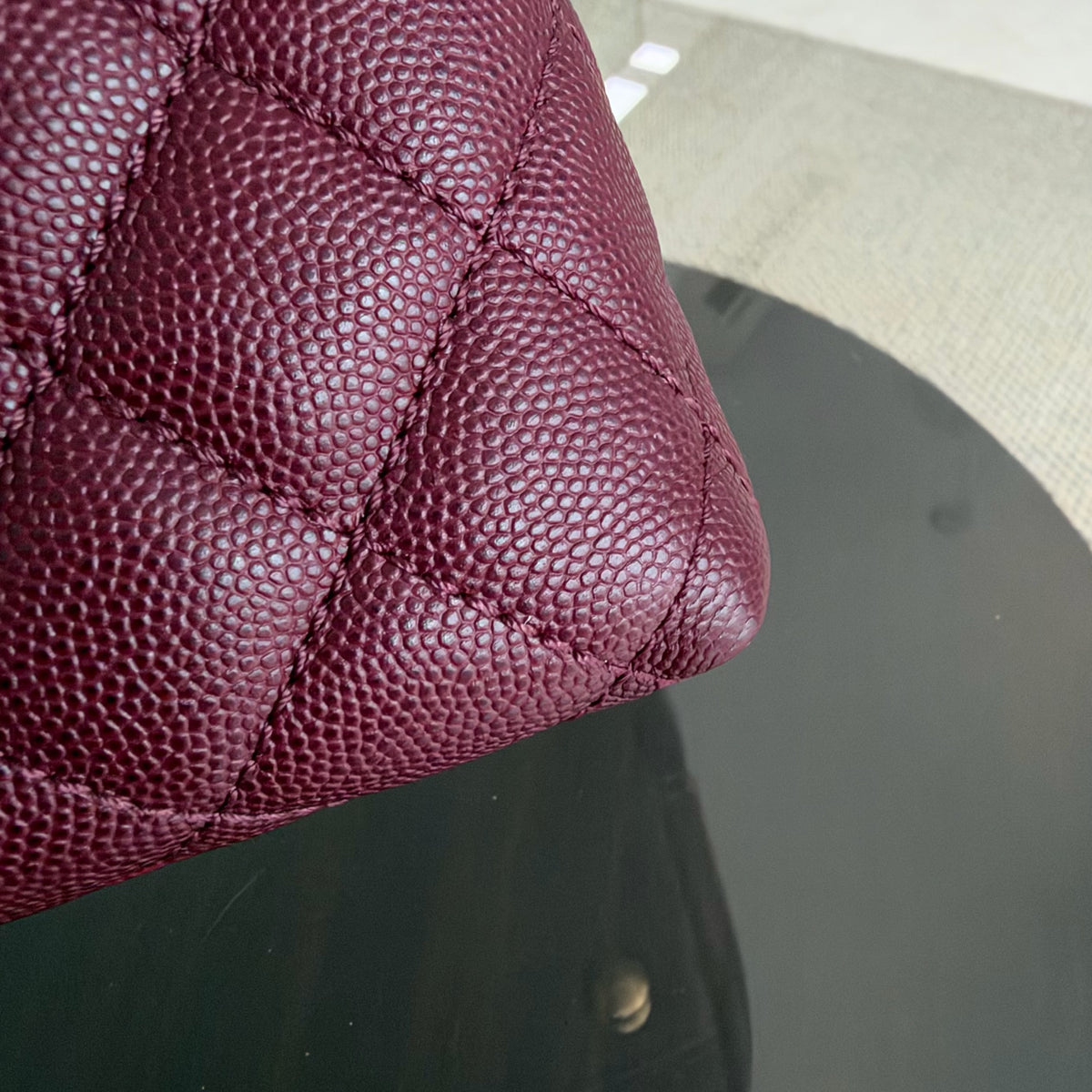 Chanel Coco Handle Medium - Caviar 29CM Quilted Burgundy Gold Hardware Series 24