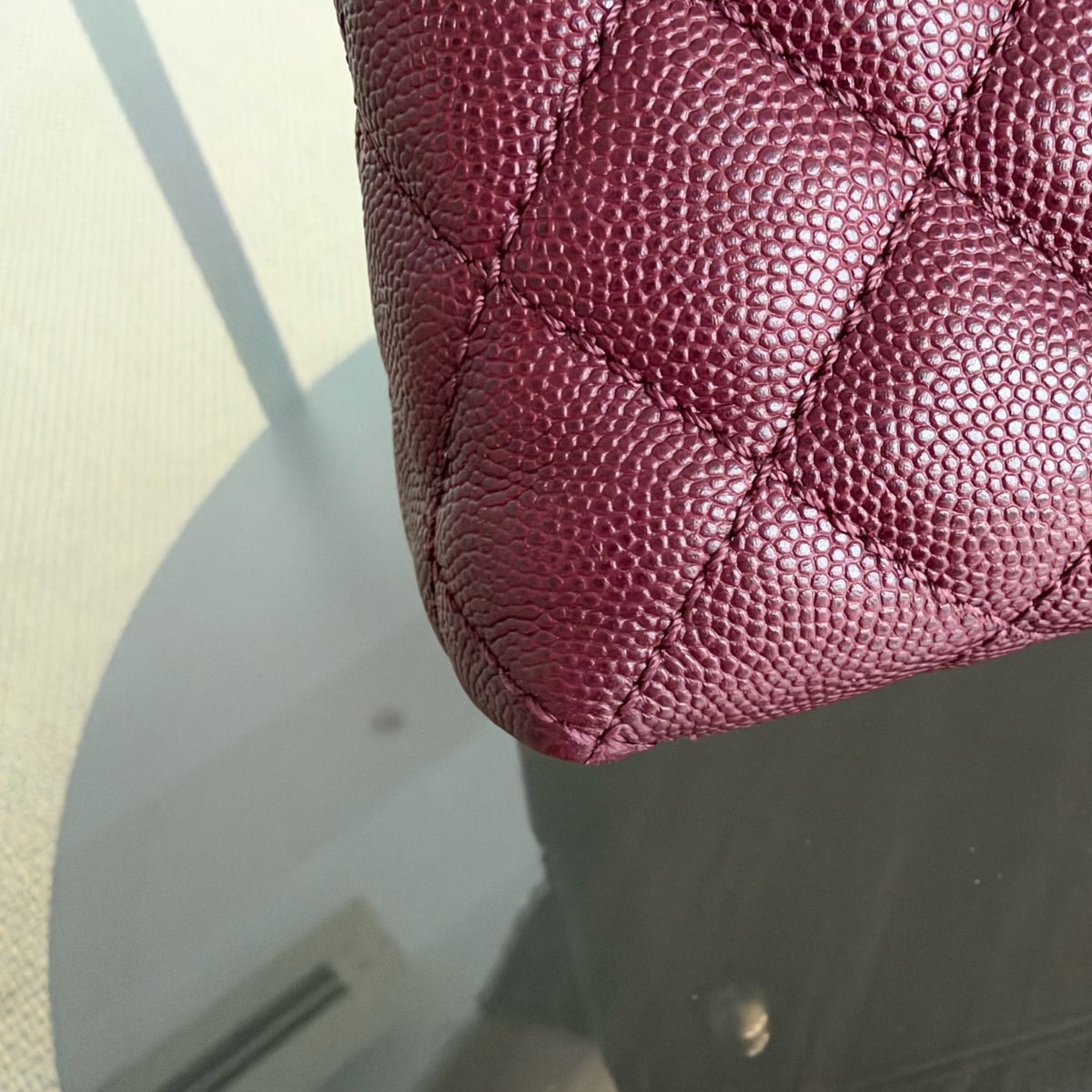 Chanel Coco Handle Medium - Caviar 29CM Quilted Burgundy Gold Hardware Series 24