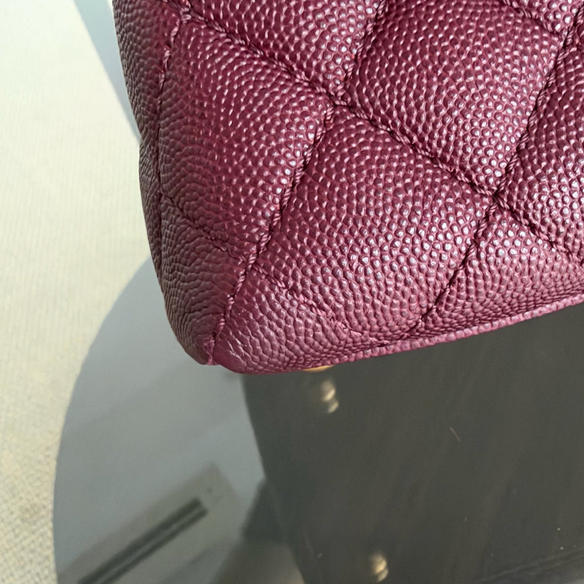 Chanel Coco Handle Medium - Caviar 29CM Quilted Burgundy Gold Hardware Series 24