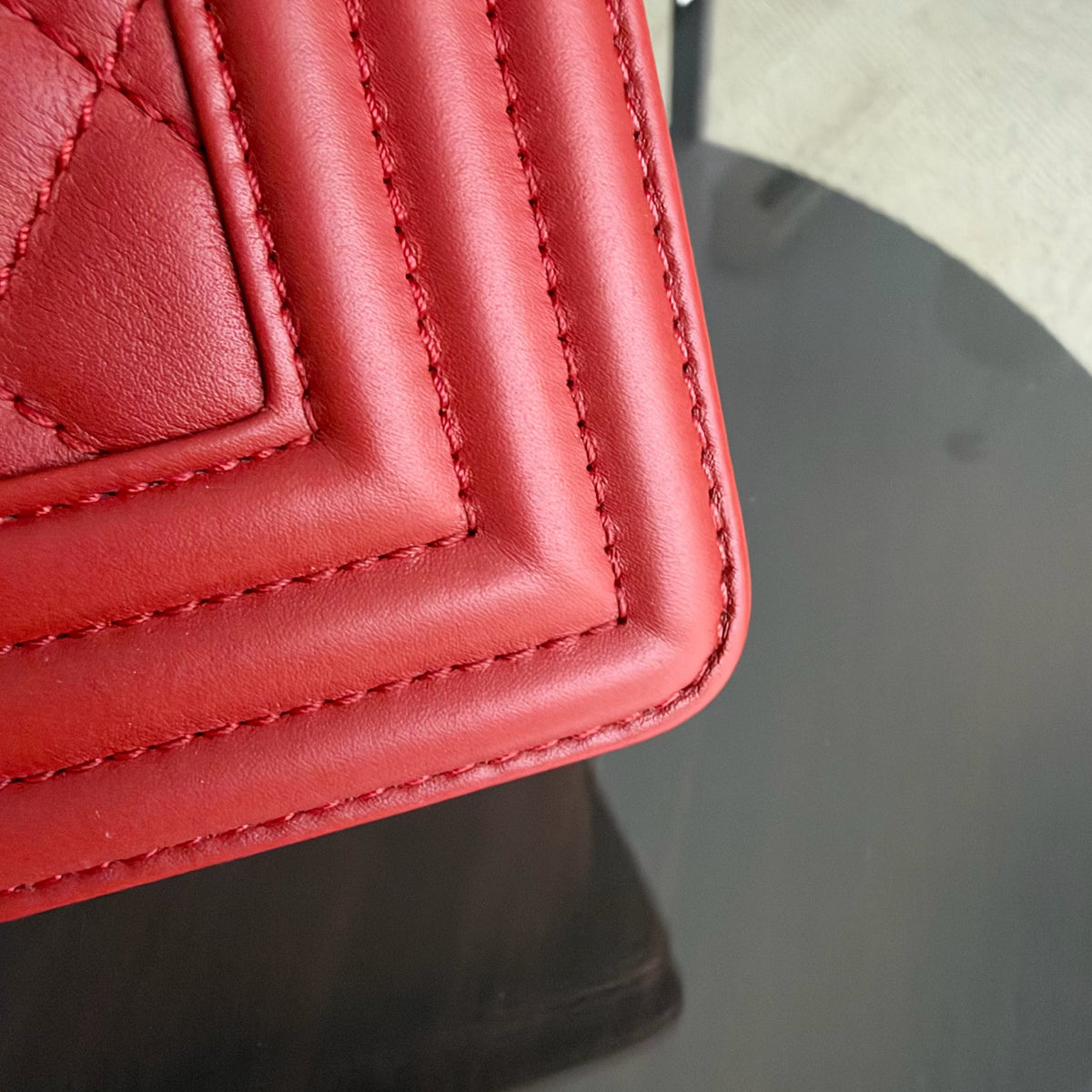 Chanel Boy Small - Calfskin 20CM Quilted Red Gols Hardware Series 26
