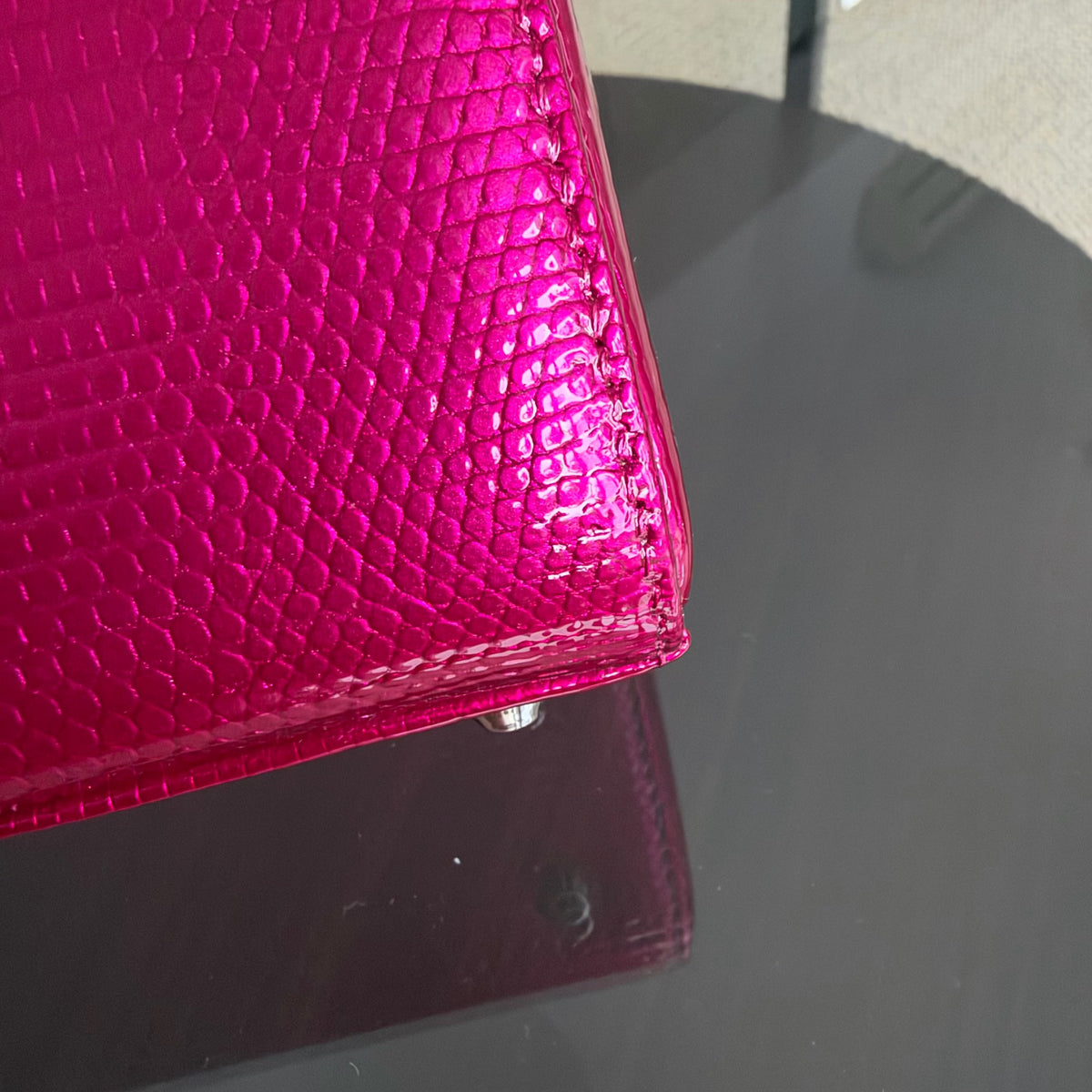 Dior Lady Mini - Exotic Pink Lizard Silver Hardware