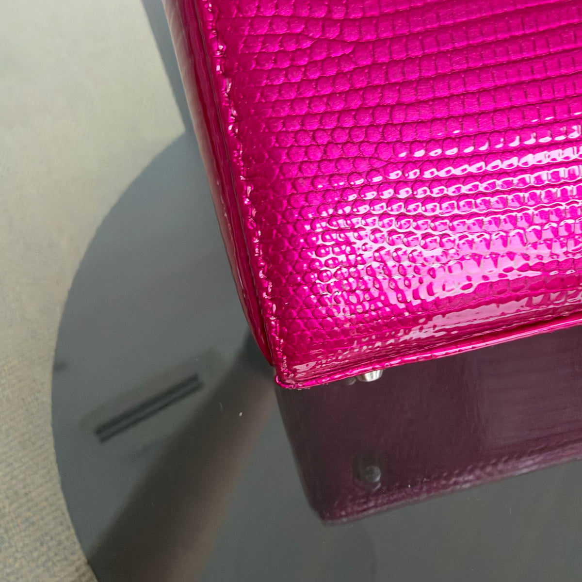 Dior Lady Mini - Exotic Pink Lizard Silver Hardware