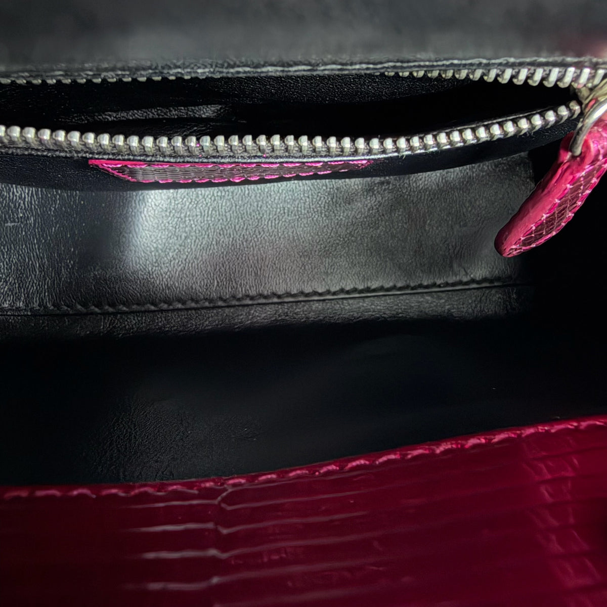 Dior Lady Mini - Exotic Pink Lizard Silver Hardware