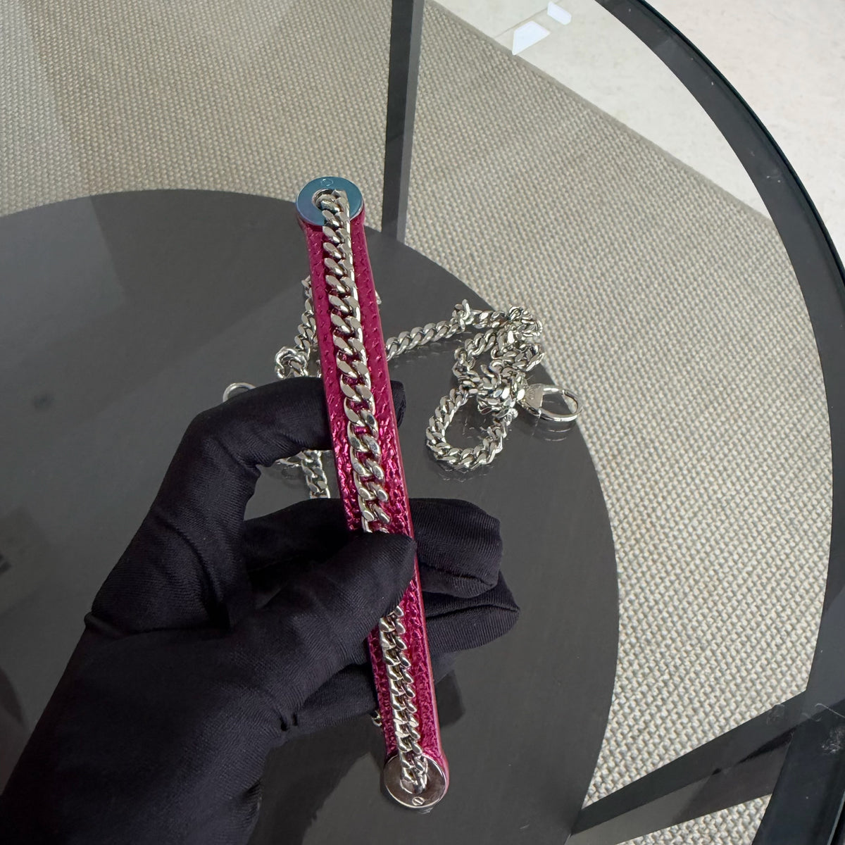 Dior Lady Mini - Exotic Pink Lizard Silver Hardware