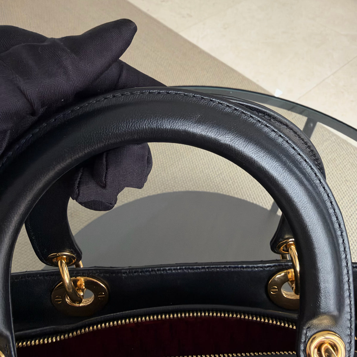 Dior Lady Large - Cannage Lambskin Black Gold Hardware