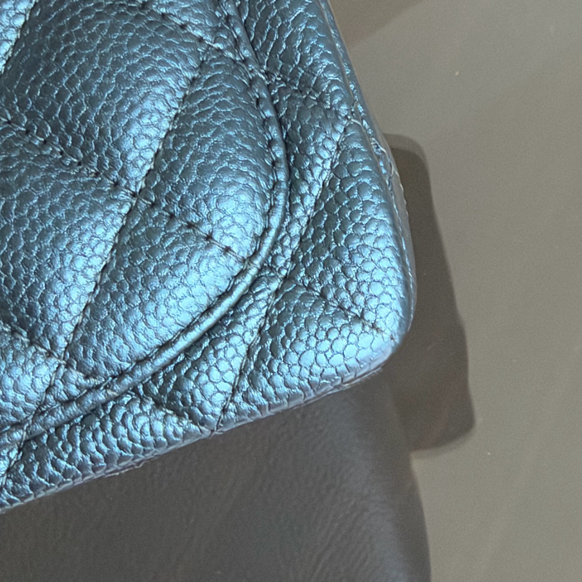 Chanel Classic Flap Mini Square - Caviar Quilted Dark Blue Gold Hardware Series 25