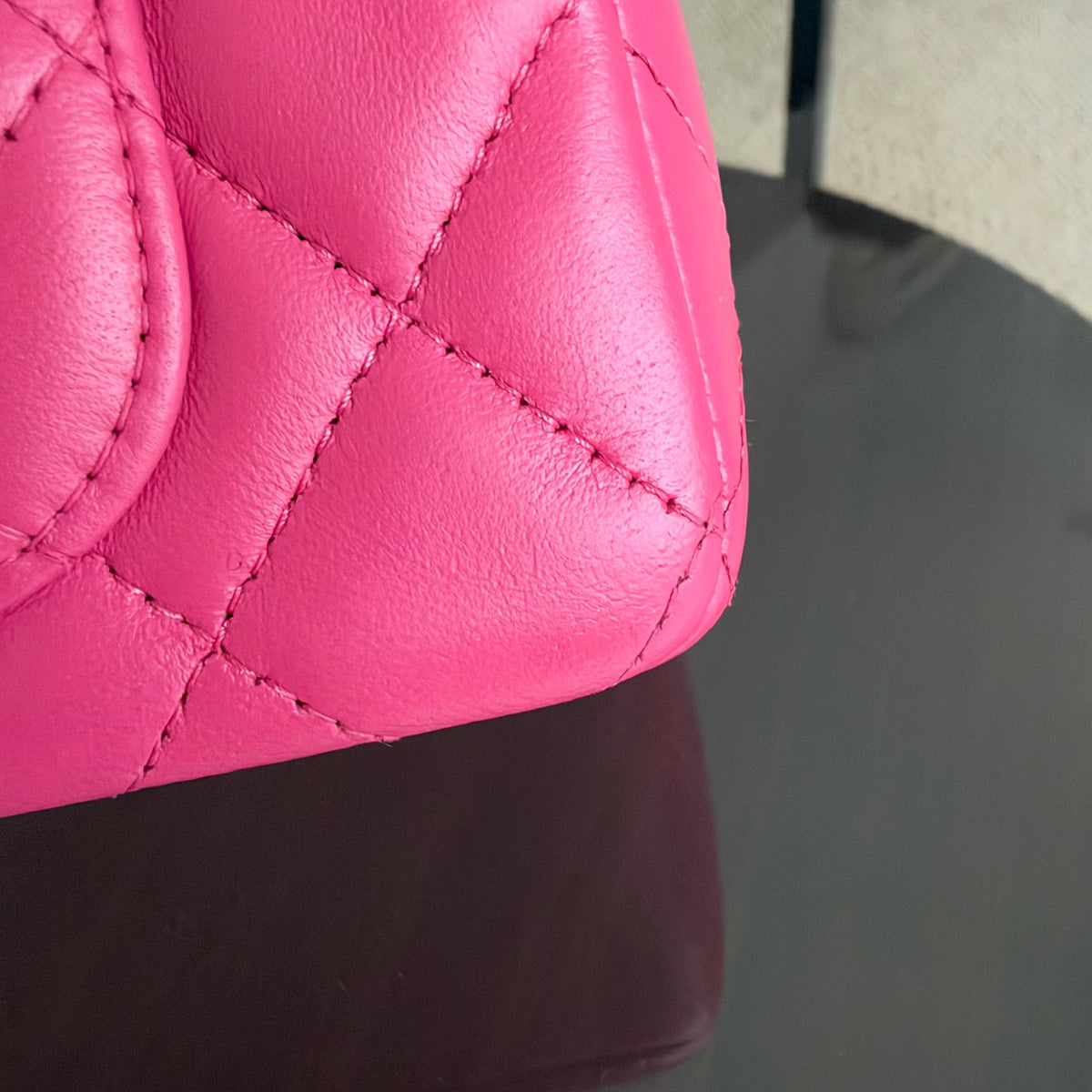 Chanel Mini Rectangle Classic Flap - 20CM Lamskin Quilted Pink Gold Hardware Series 18