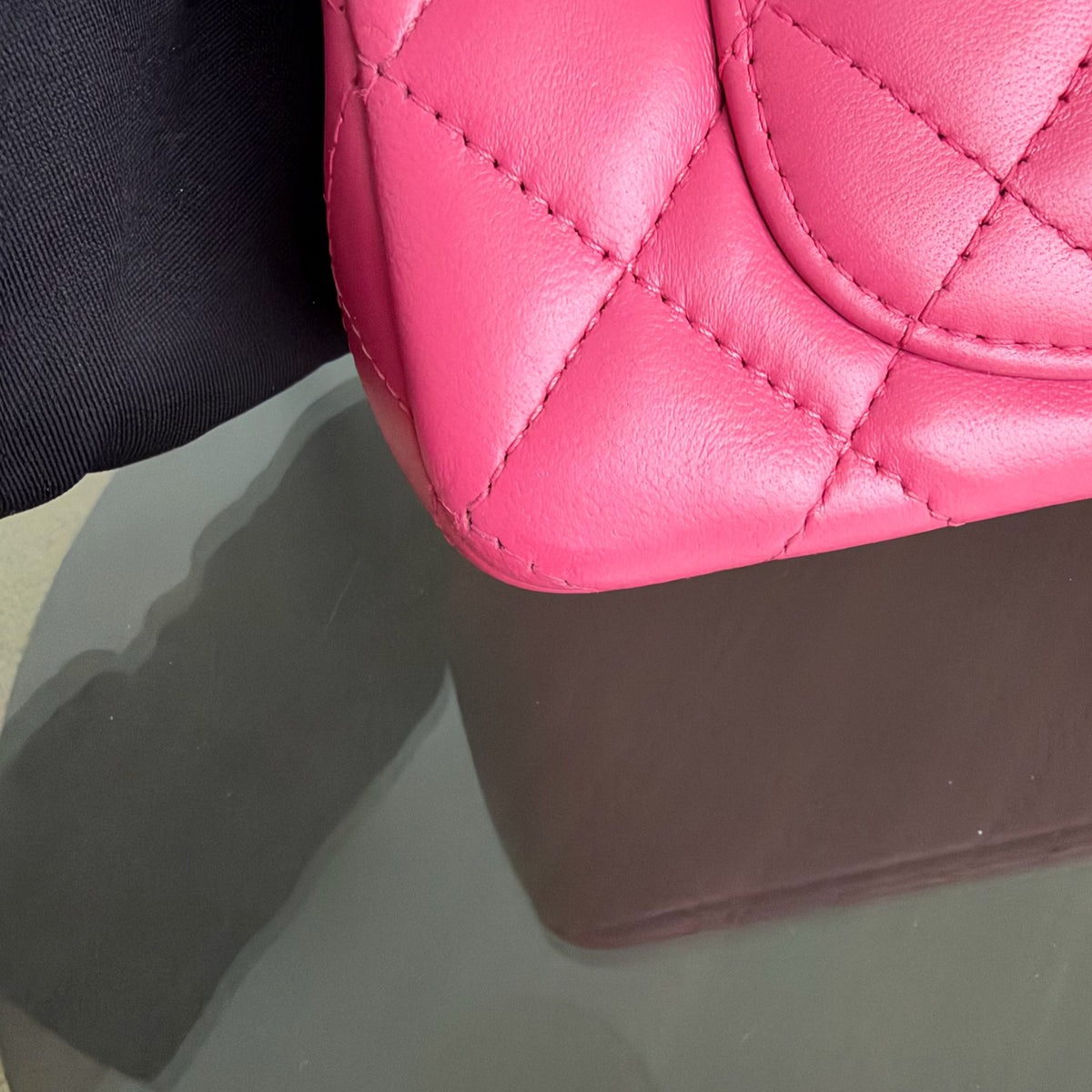 Chanel Mini Rectangle Classic Flap - 20CM Lamskin Quilted Pink Gold Hardware Series 18