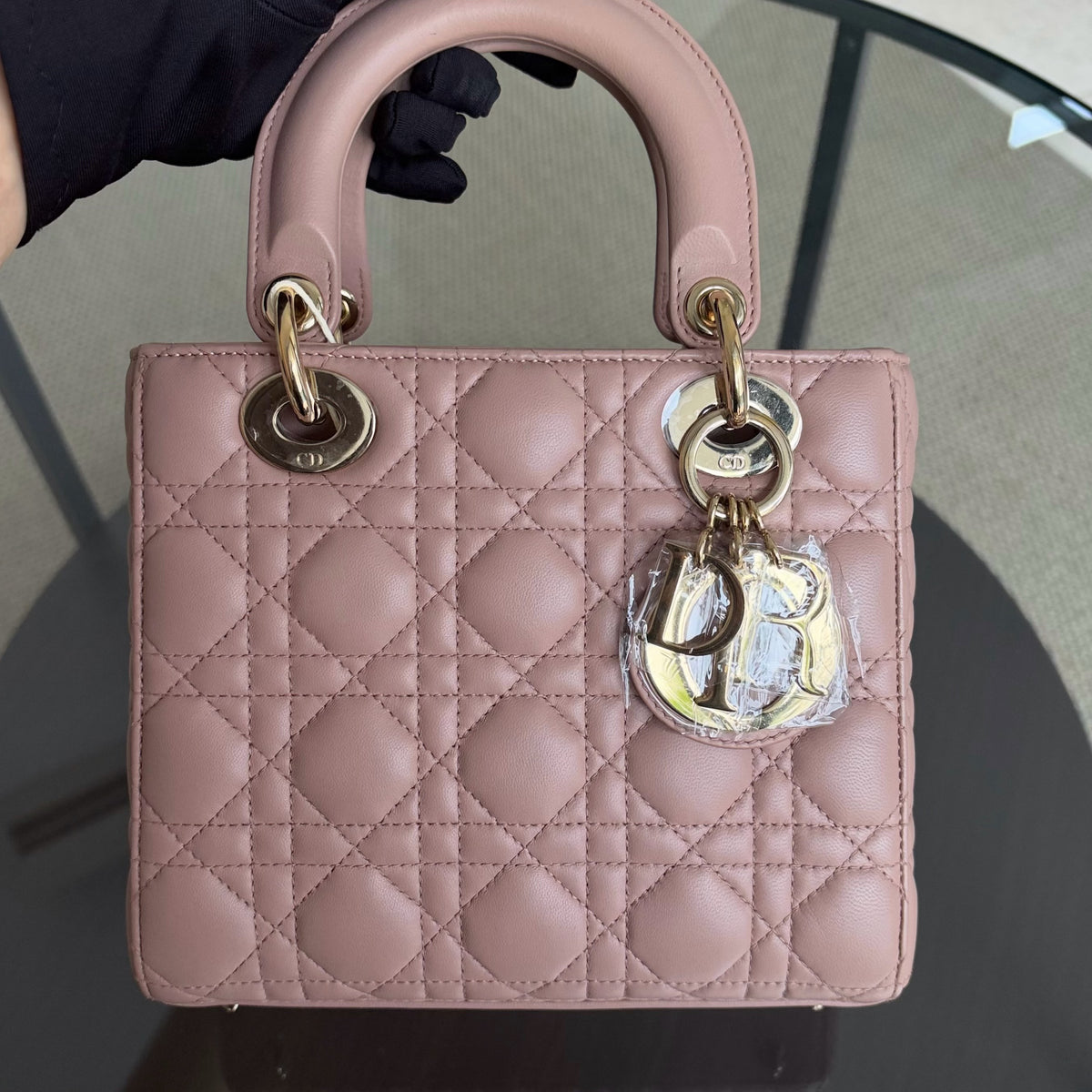 Dior MyABC Lady Small Flap - 20CM Cannage Lambskin Blush Pink Gold Hardware