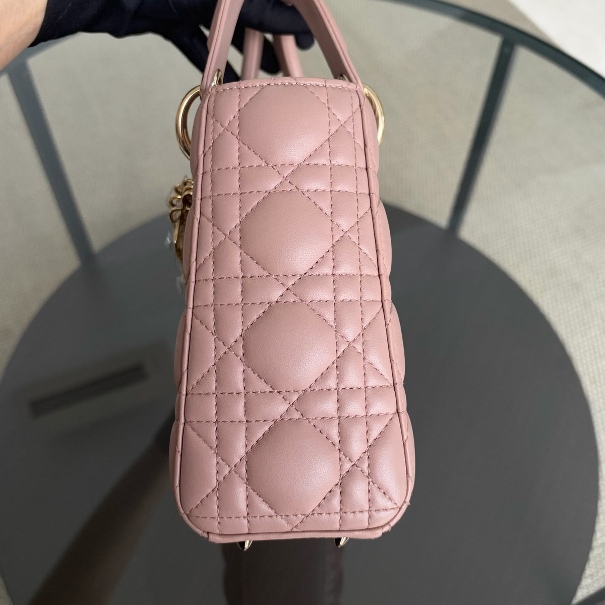Dior MyABC Lady Small Flap - 20CM Cannage Lambskin Blush Pink Gold Hardware