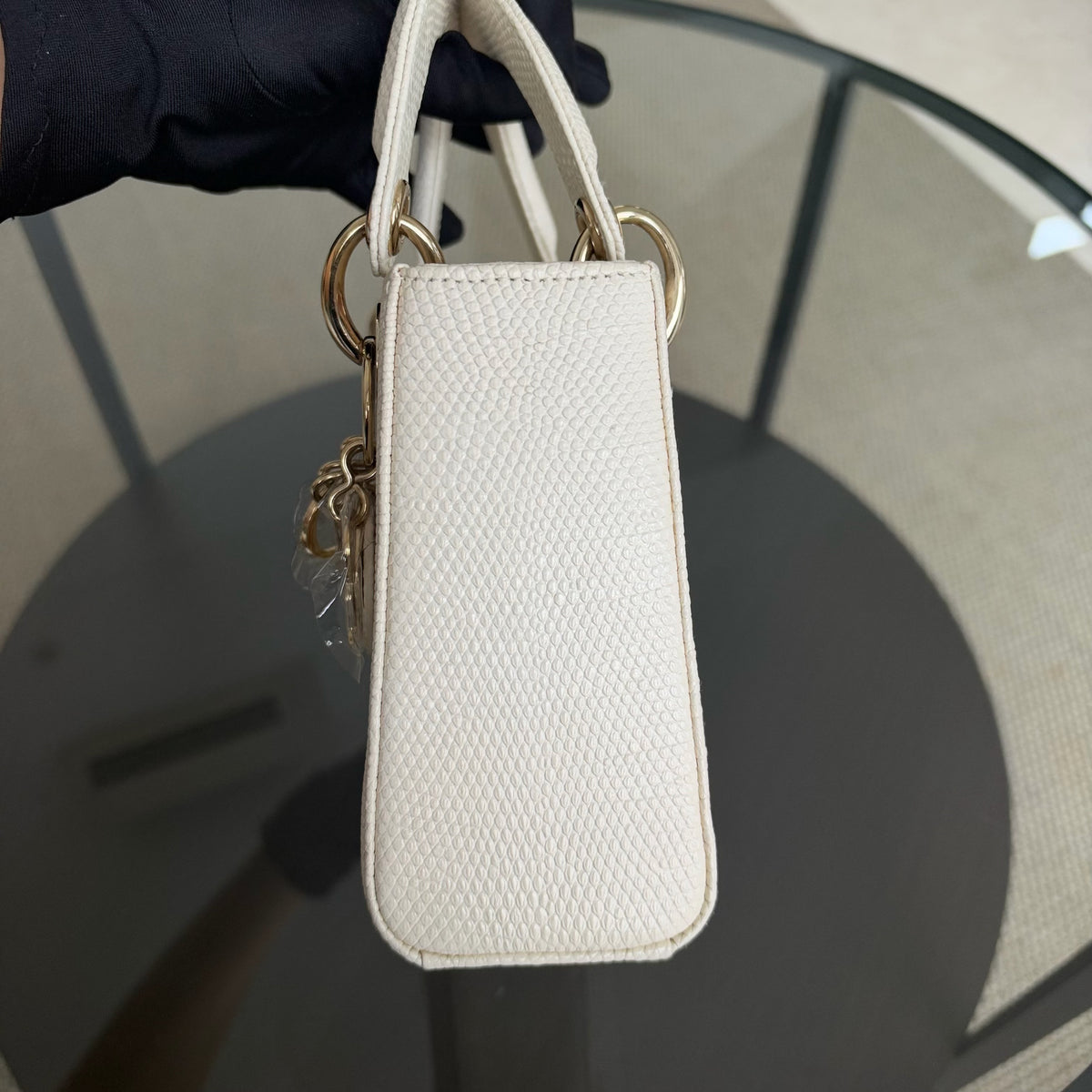 Dior Lady Mini - Exotic Lizard White Gold Hardware