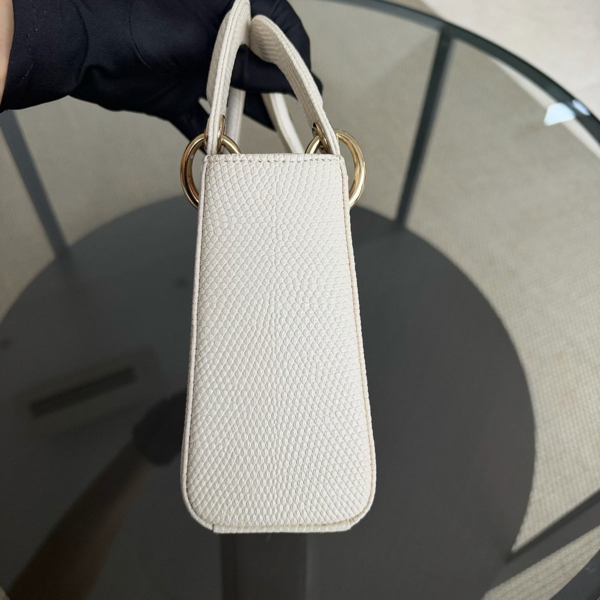 Dior Lady Mini - Exotic Lizard White Gold Hardware