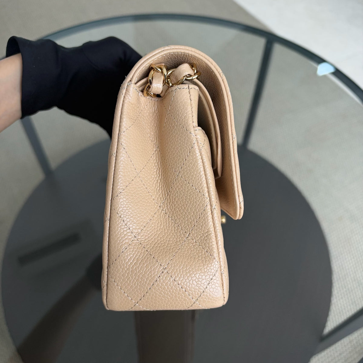 Chanel Classic Flap Medium - Caviar 25CM Quilted Caramel Gold Hardware Series 31