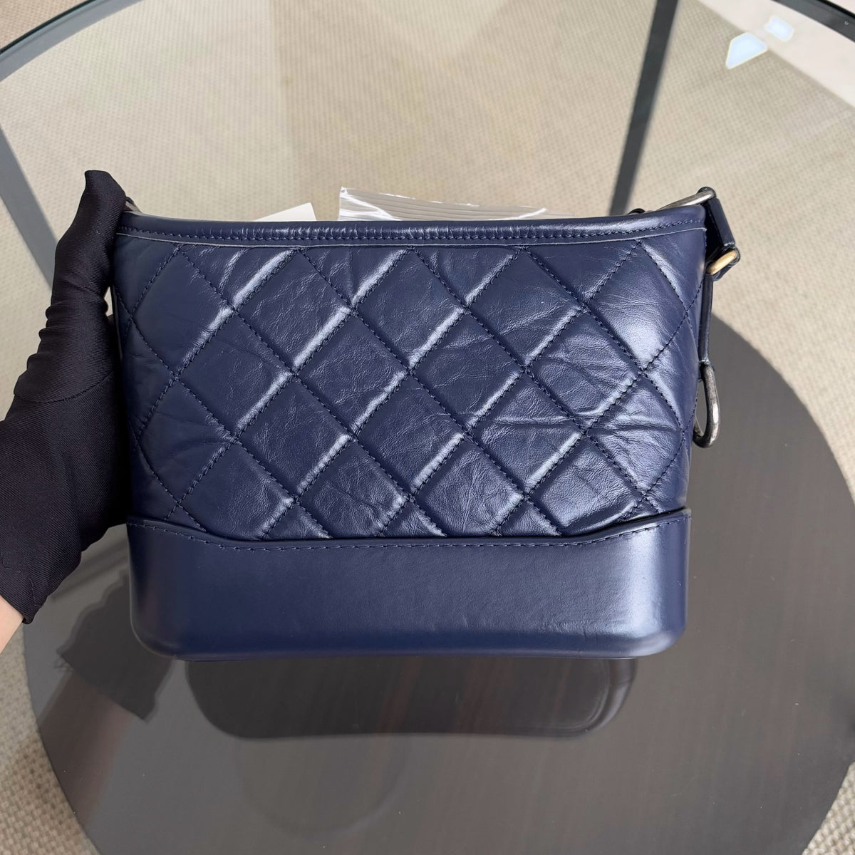Chanel Gabrielle Small - Aged Calfskin Dark Blue Mixed Gold Hardware Series 26