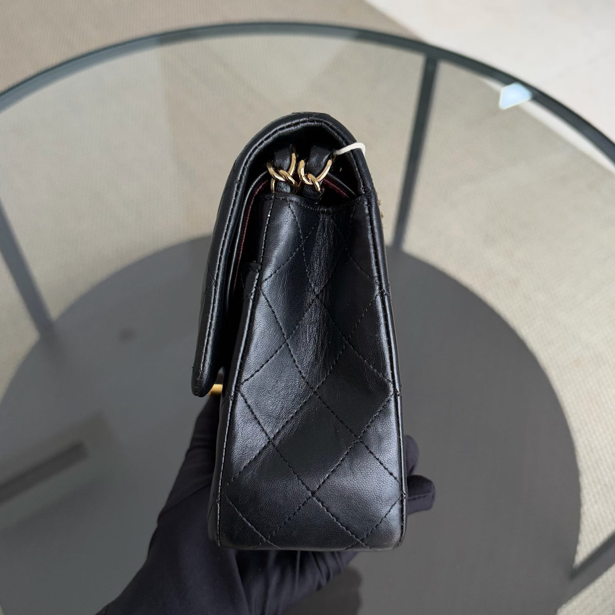 Chanel Classic Flap Medium - 25CM Quilted Lambskin Black Gold Hardware Series 13