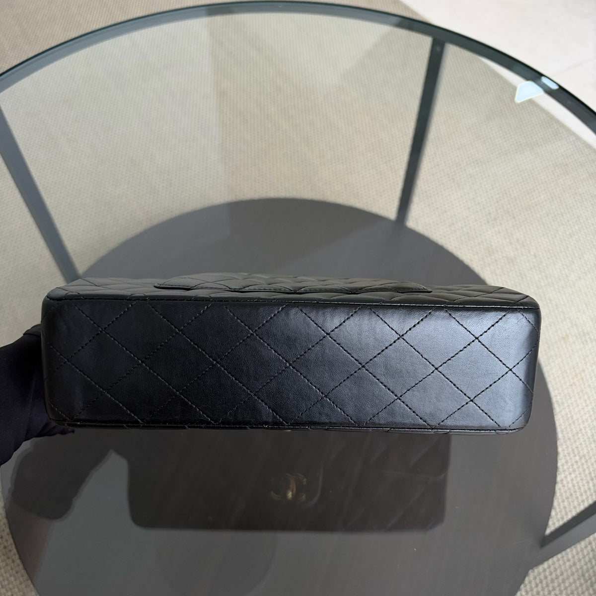 Chanel Classic Flap Medium - 25CM Quilted Lambskin Black Gold Hardware Series 13