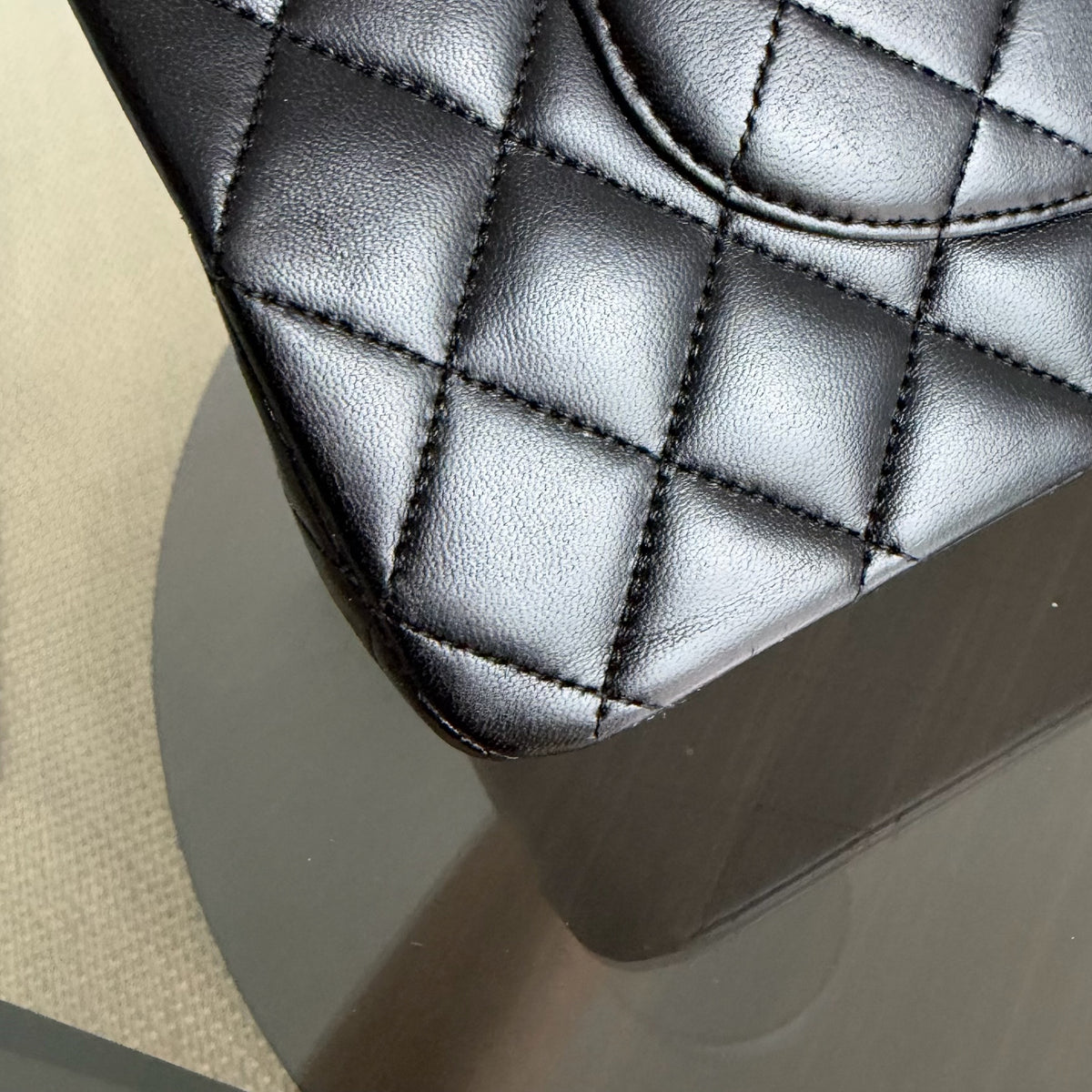 Chanel Classic Flap Medium - 25CM Quilted Lambskin Black Gold Hardware Series 13