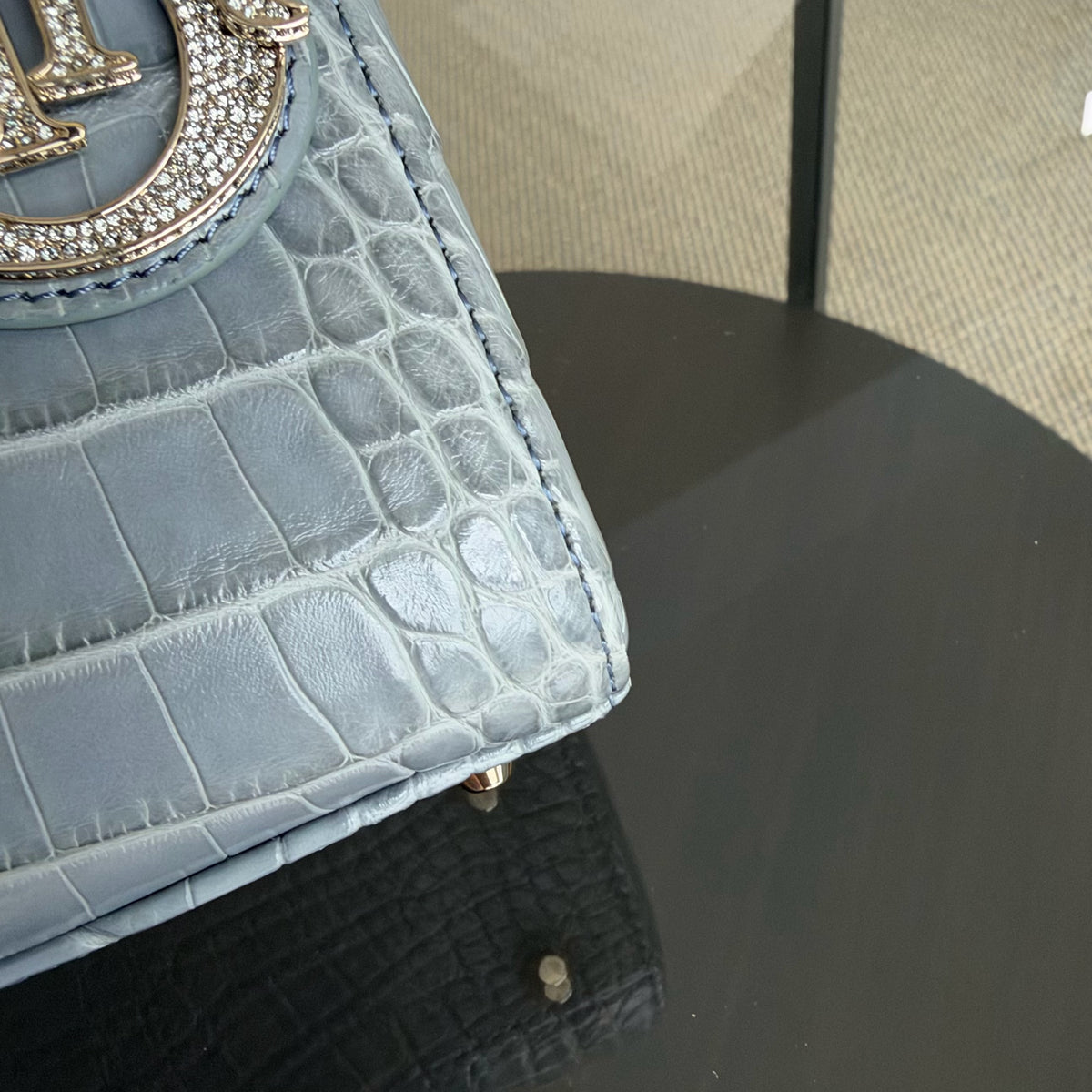 Dior Lady Mini - Exotic Himalaya Crocodile Limited Edition Swarovski Crystal Silver Hardware