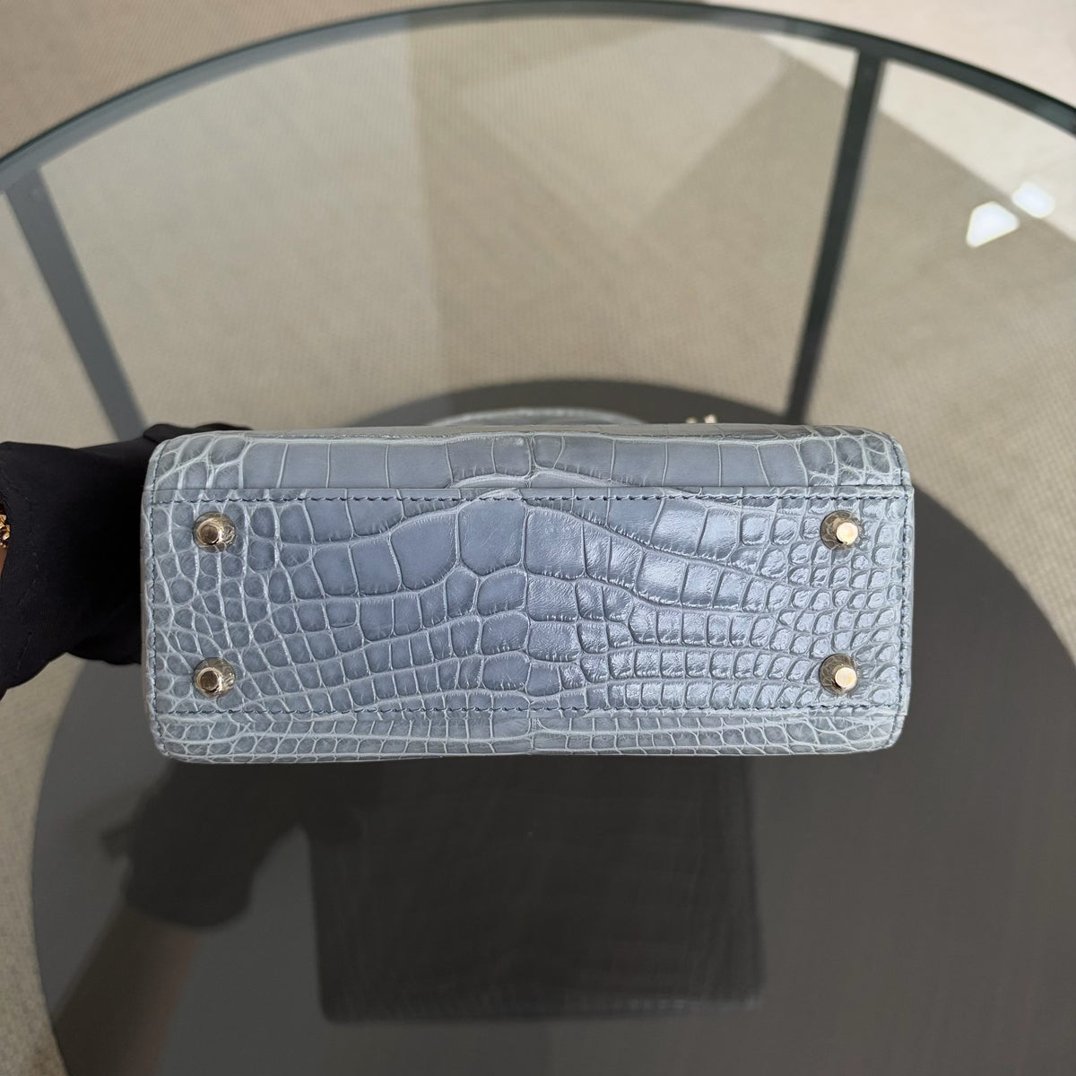 Dior Lady Mini - Exotic Himalaya Crocodile Limited Edition Swarovski Crystal Silver Hardware
