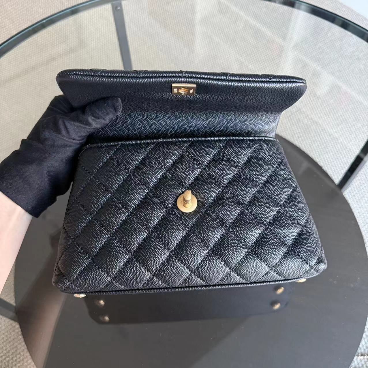 Chanel Coco Handle Small - Caviar Quilted Black Gold Hardware Series 25