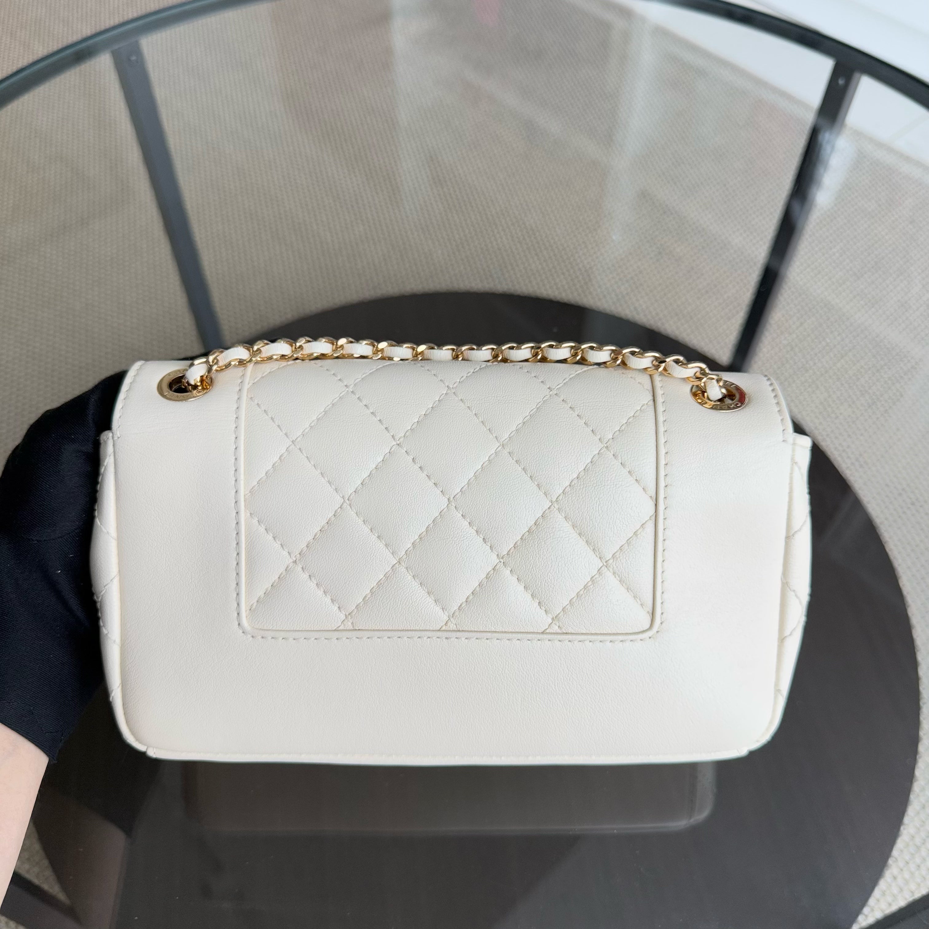 Chanel Mademoiselle Seasonal Flap - Small Quilted Lambskin Medium White Gold Hardware Series 23