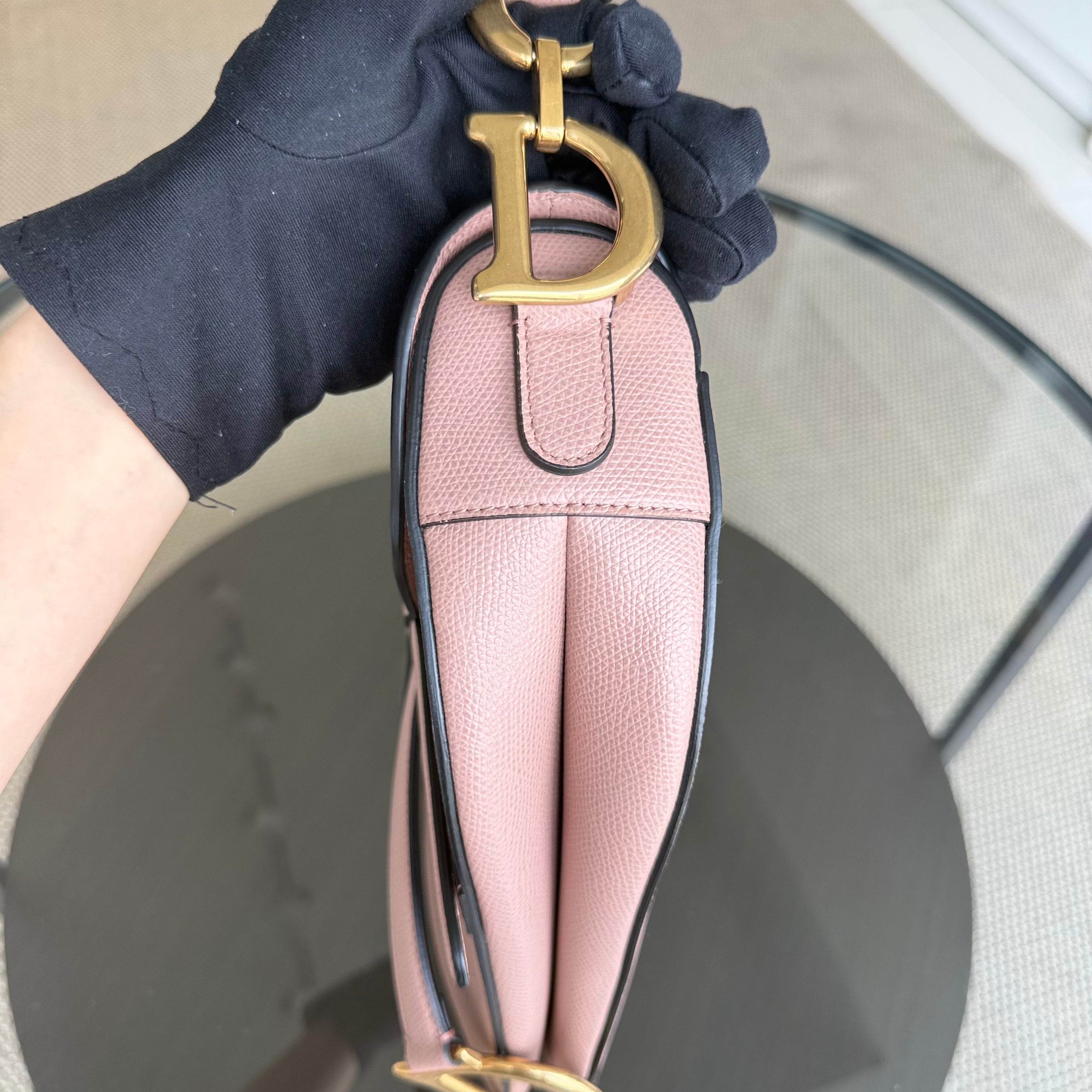 Dior Saddle Medium - Grained Calfskin Blush Gold Hardware