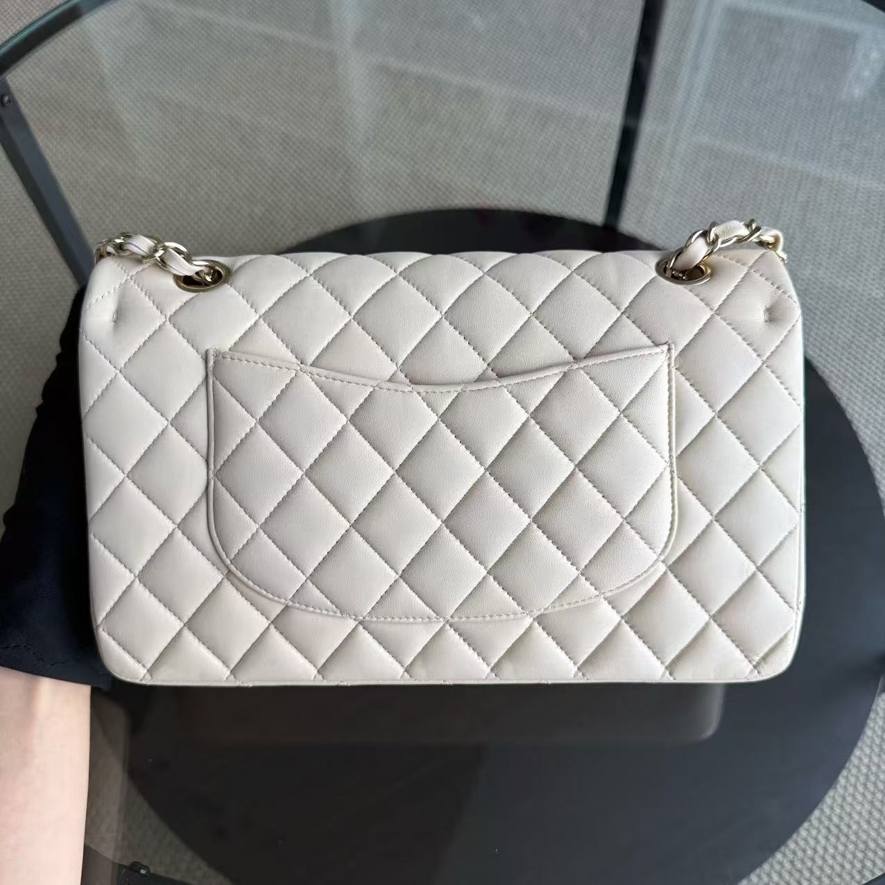 Chanel Classic Flap Medium - 25CM Quilted Lambskin Beige Gold Hardware Series 25