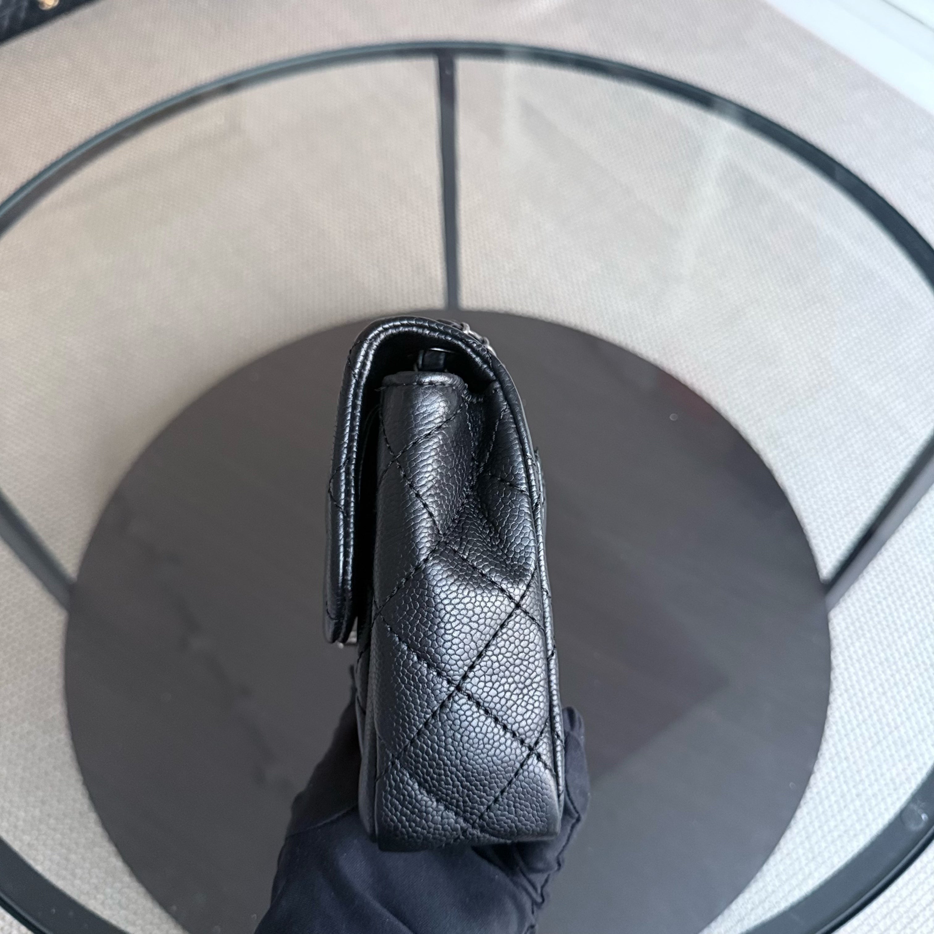 Chanel Seasonal Flap - 24CM Caviar Grained Calfskin Black Silver Hardware Series 18