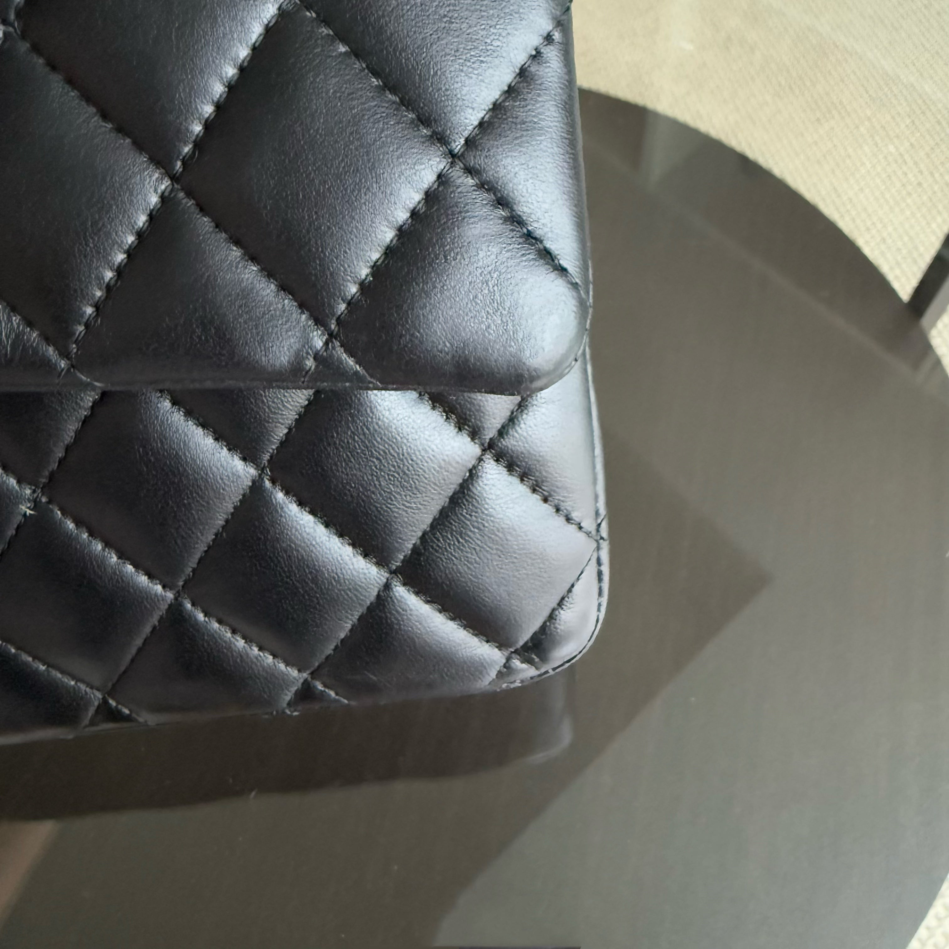 Chanel Classic Flap Medium - 25CM Quilted Lambskin Black Gold Hardware Series 23