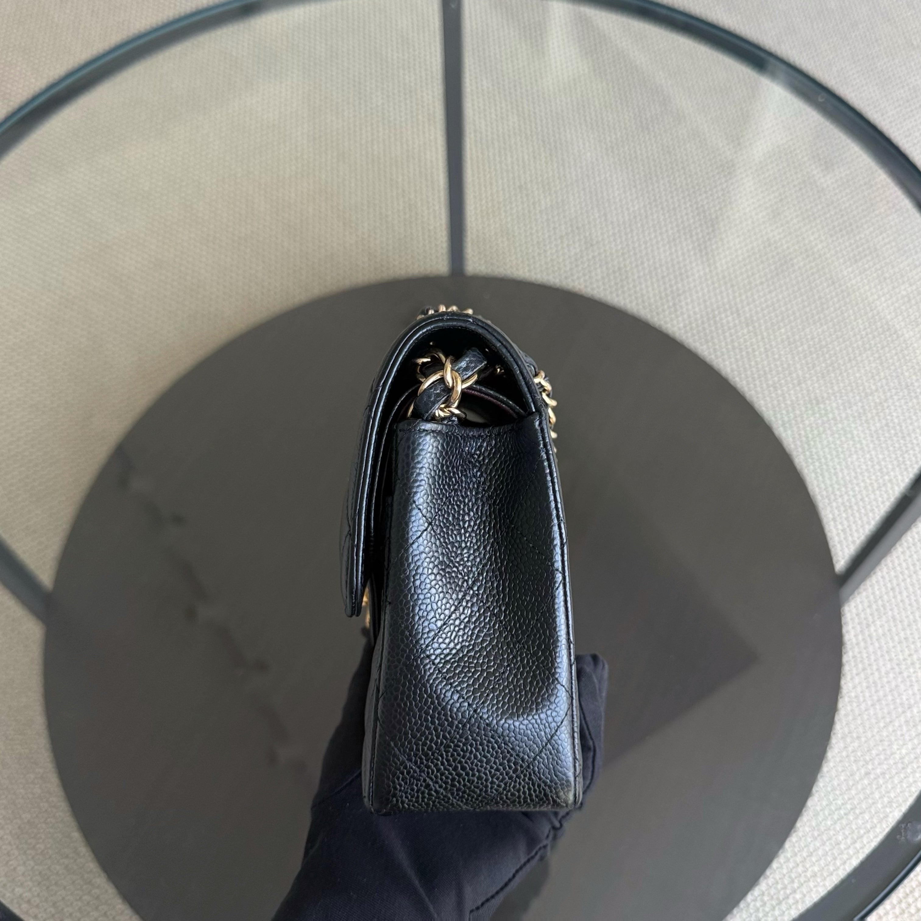 Chanel Classic Flap Small - Caviar 23CM Quilted Grained Calfskin Black Gold Hardware Series 27